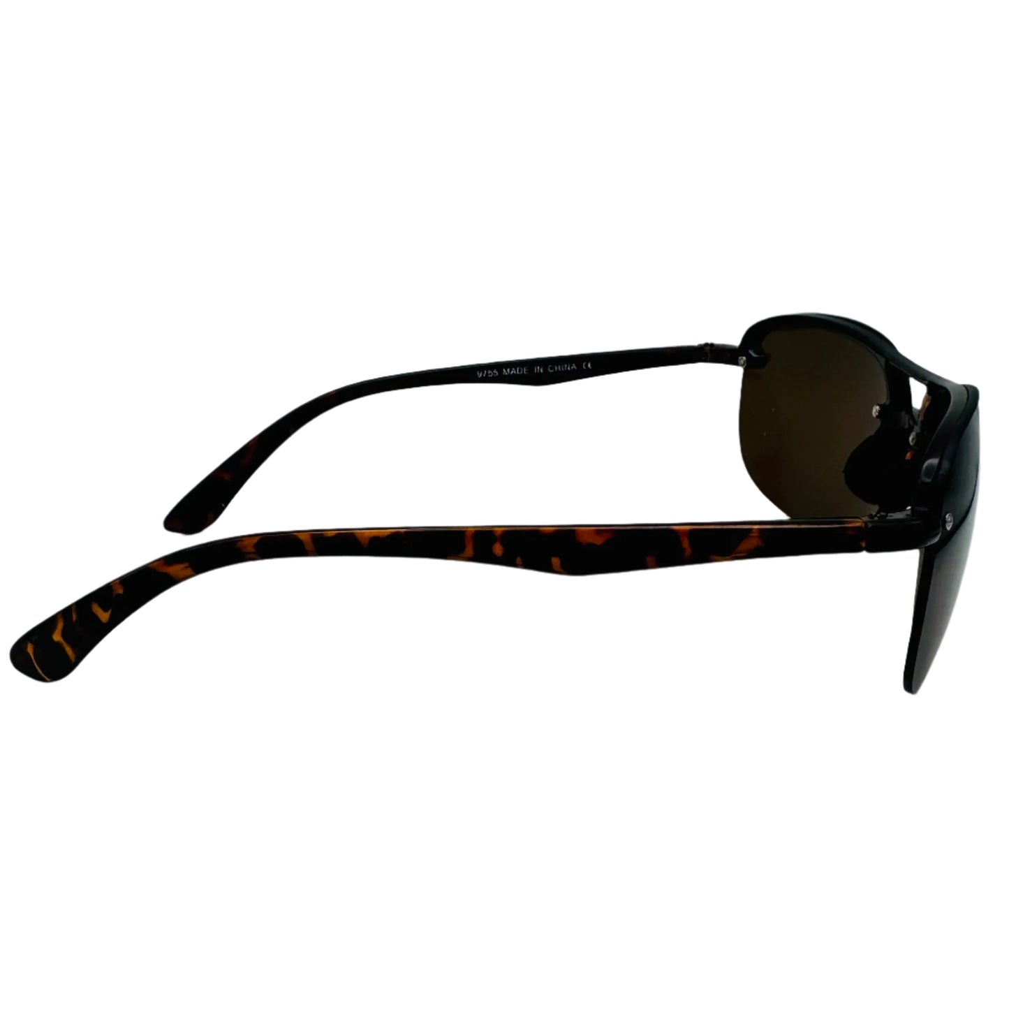 Tortoise/Brown Lens Semi-Wrap Sport Sunglasses