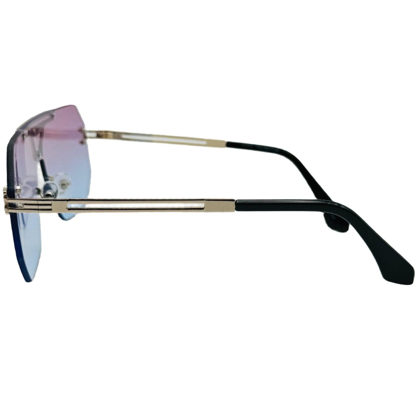 Pink/Purple Rimless Hexagon Sunglasses