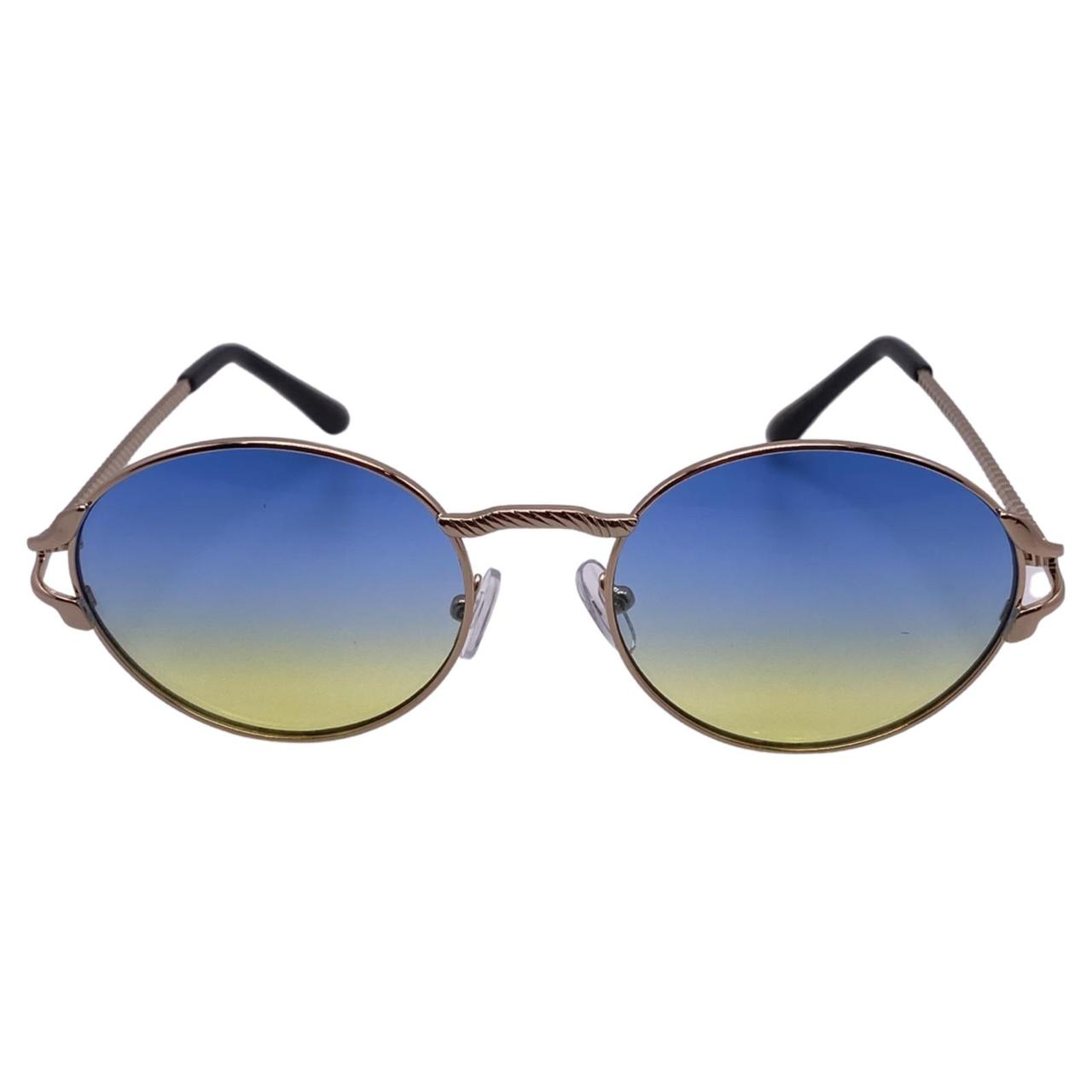 Blue/Yellow Oval Lens Sunglasses