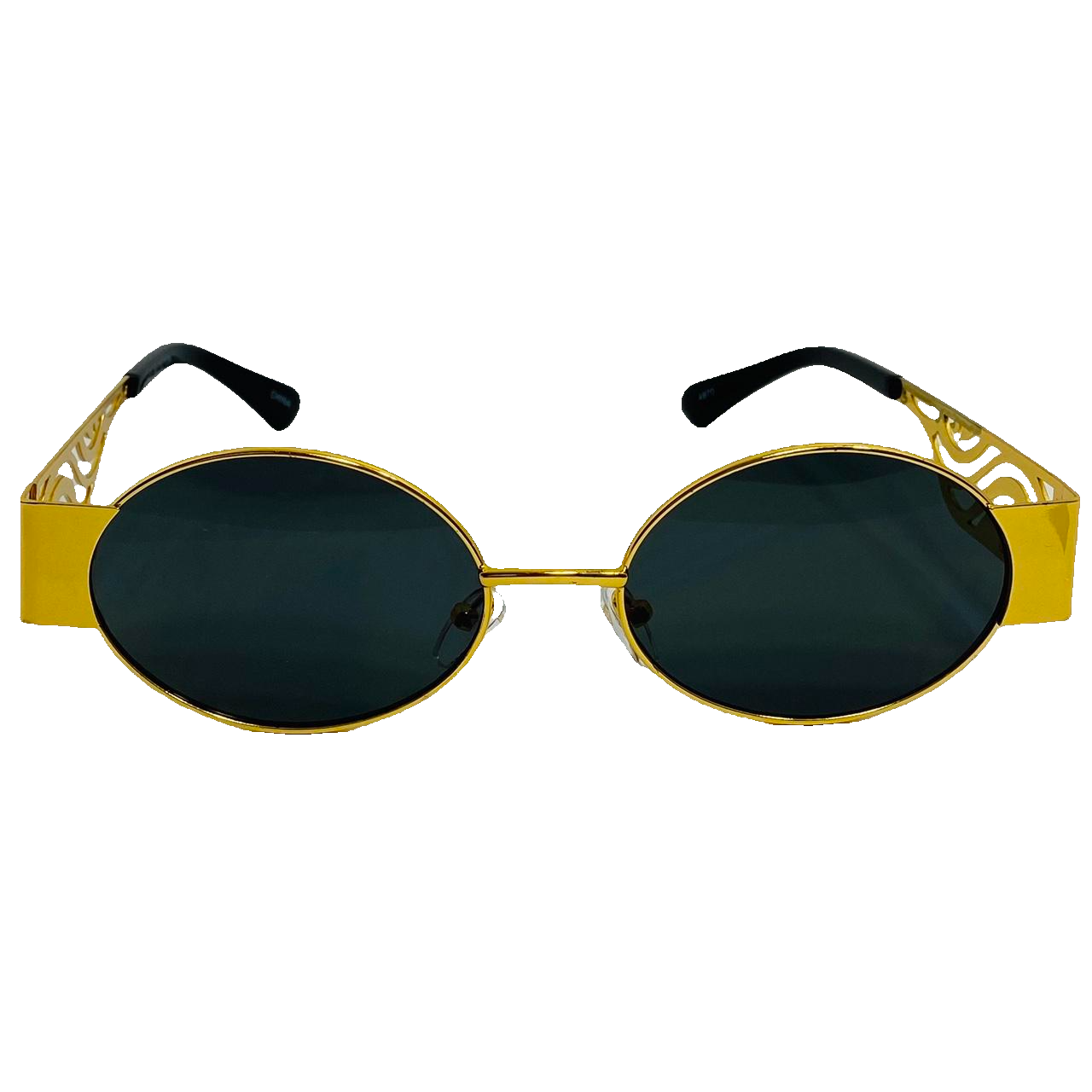 Black/Gold Oval Lens Sunglasses