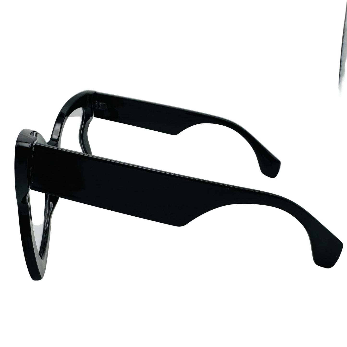 Black eyeglasses on a white background