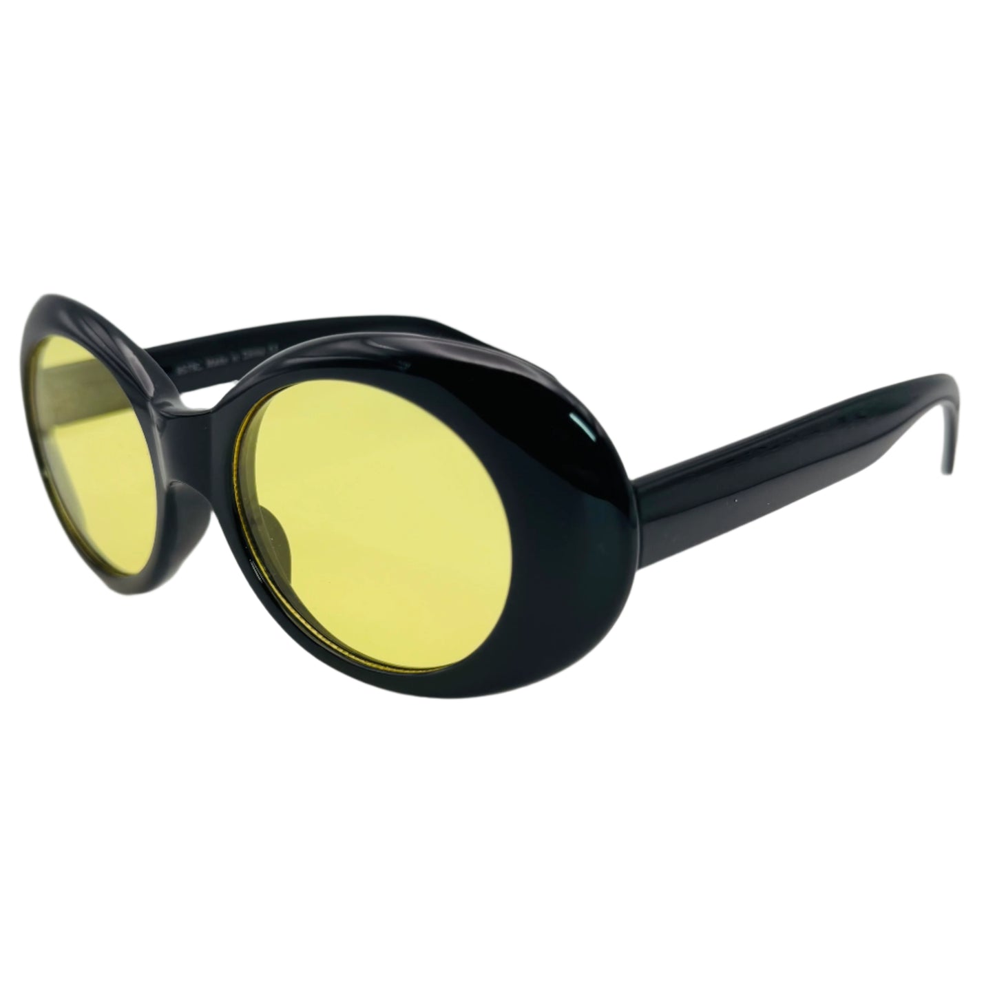 Black/Yellow Oval Lens Clout Sunglasses