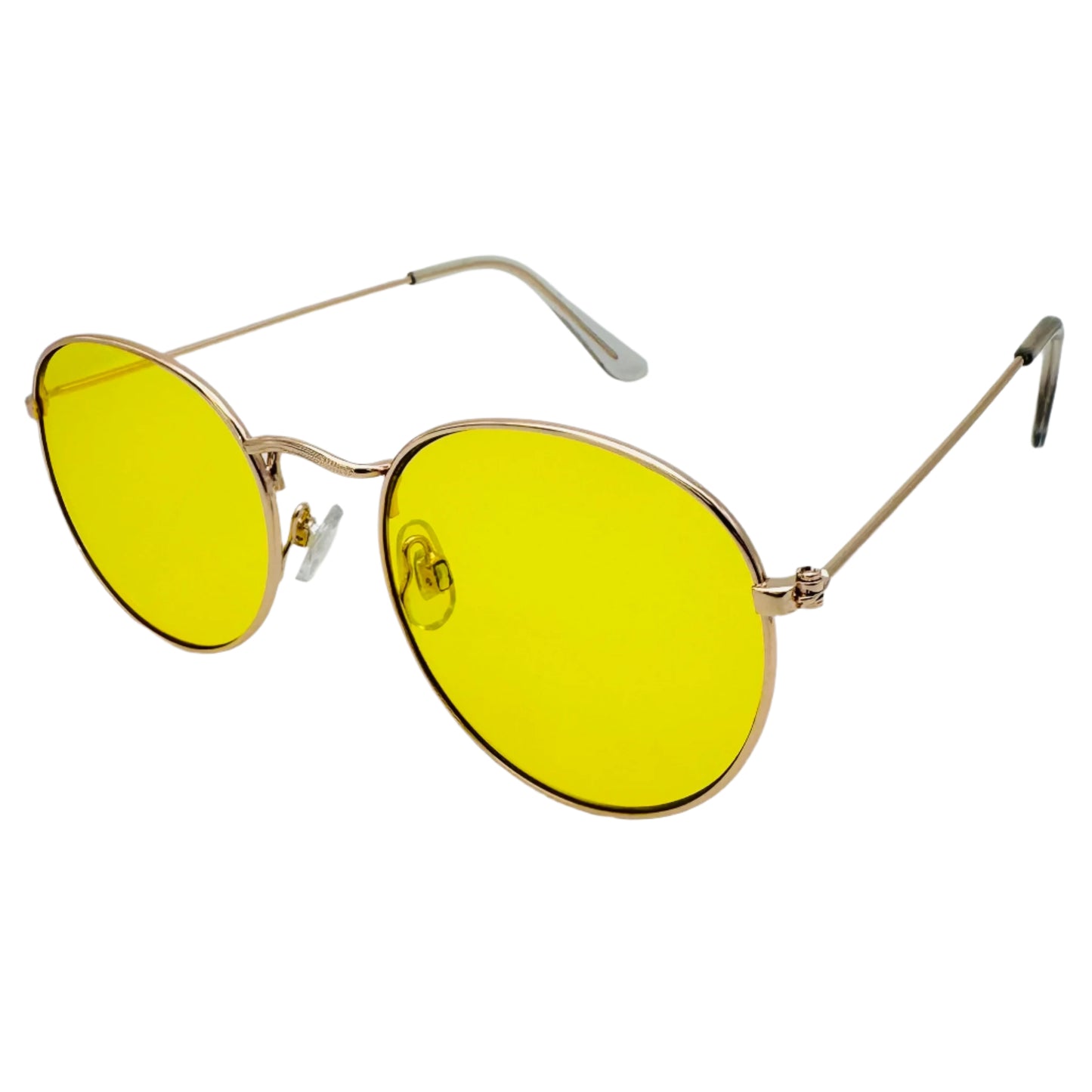 Yellow Semi-Round Lens Sunglasses