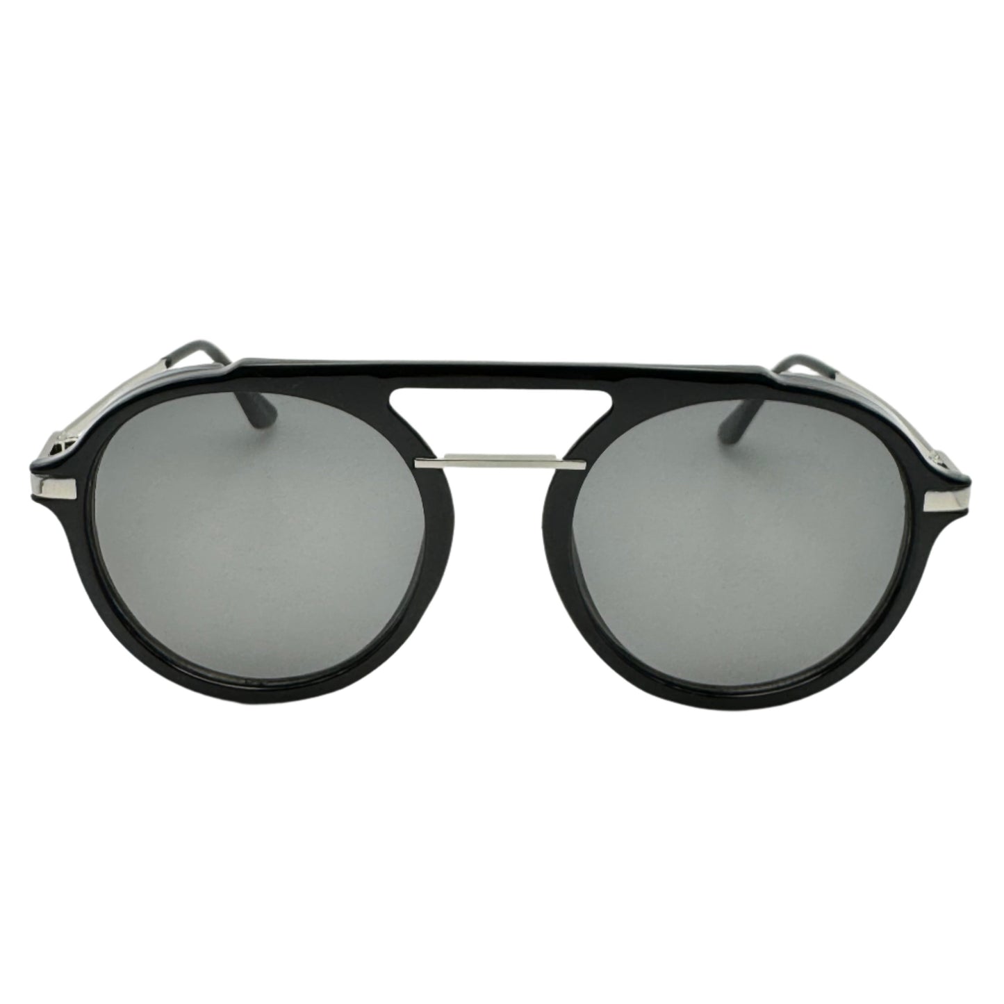 Black Round Aviator Sunglasses