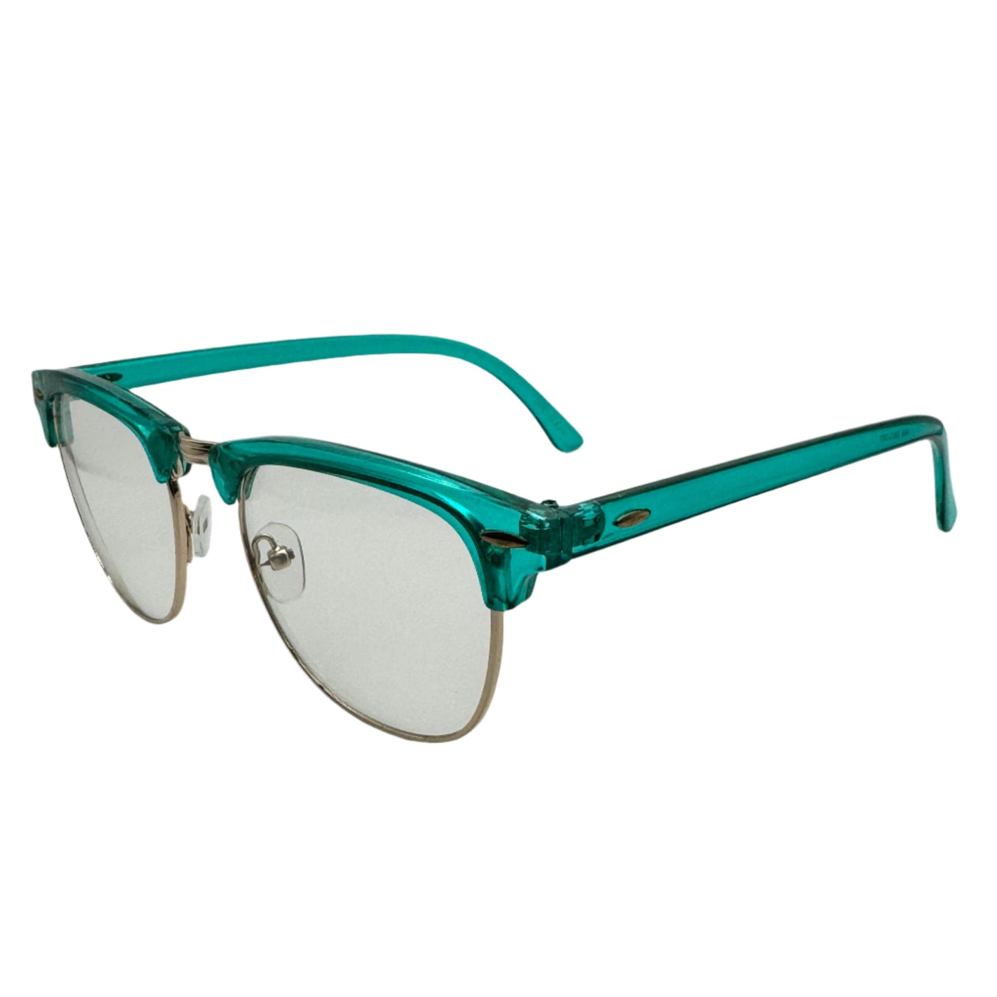 6039 (C) | Browline Clear Lens Non-Prescription Glasses with Color Accents