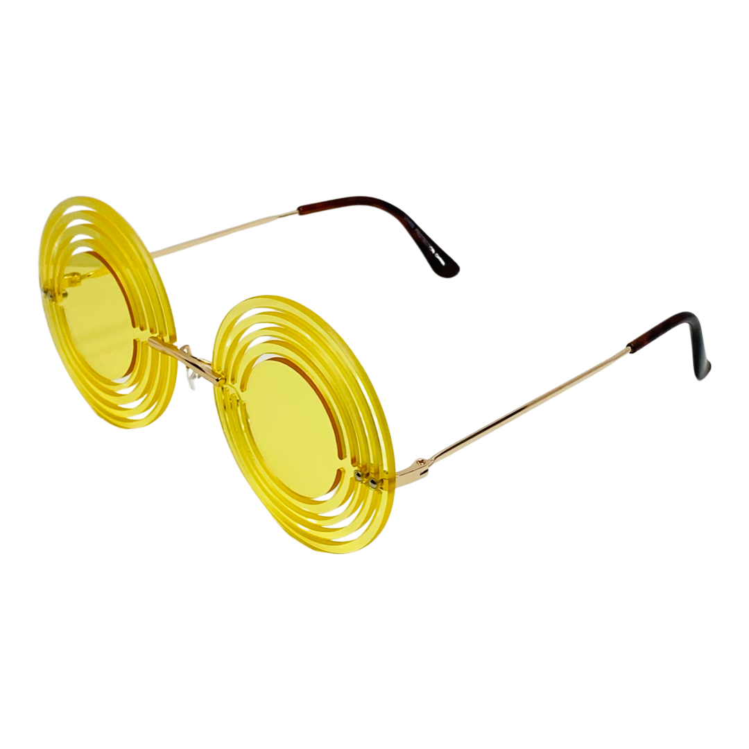 Yellow Round Novelty Sunglasses