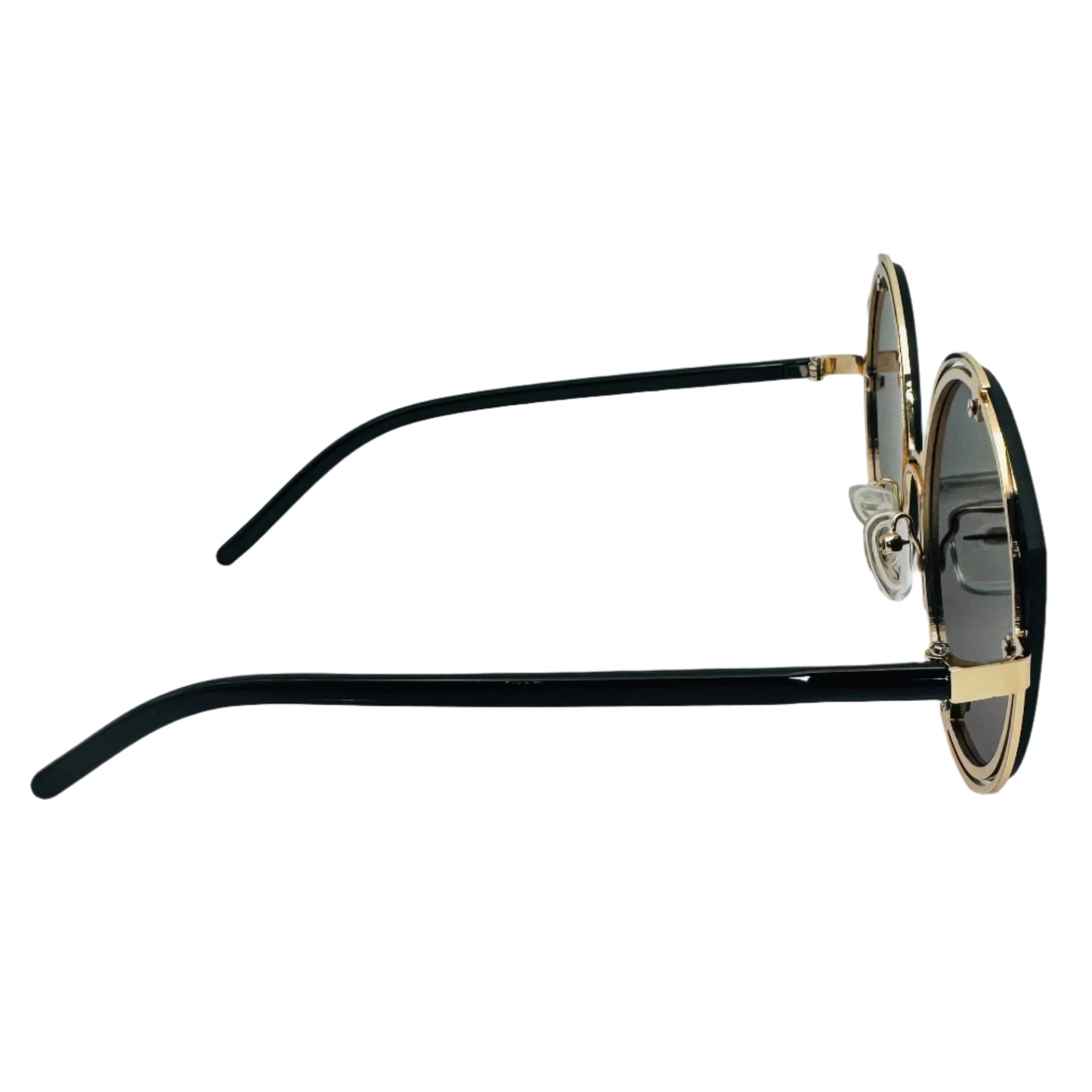 Rose Gold Mirror Rimless Luxe Circle Sunglasses