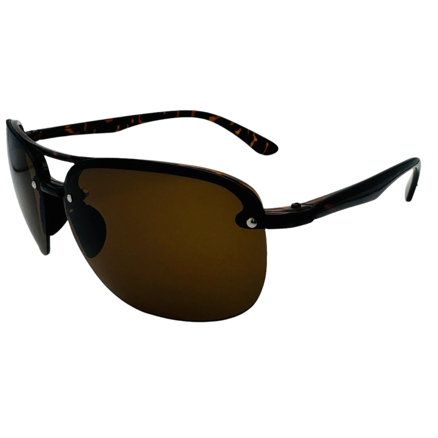 Tortoise/Brown Lens Semi-Wrap Sport Sunglasses