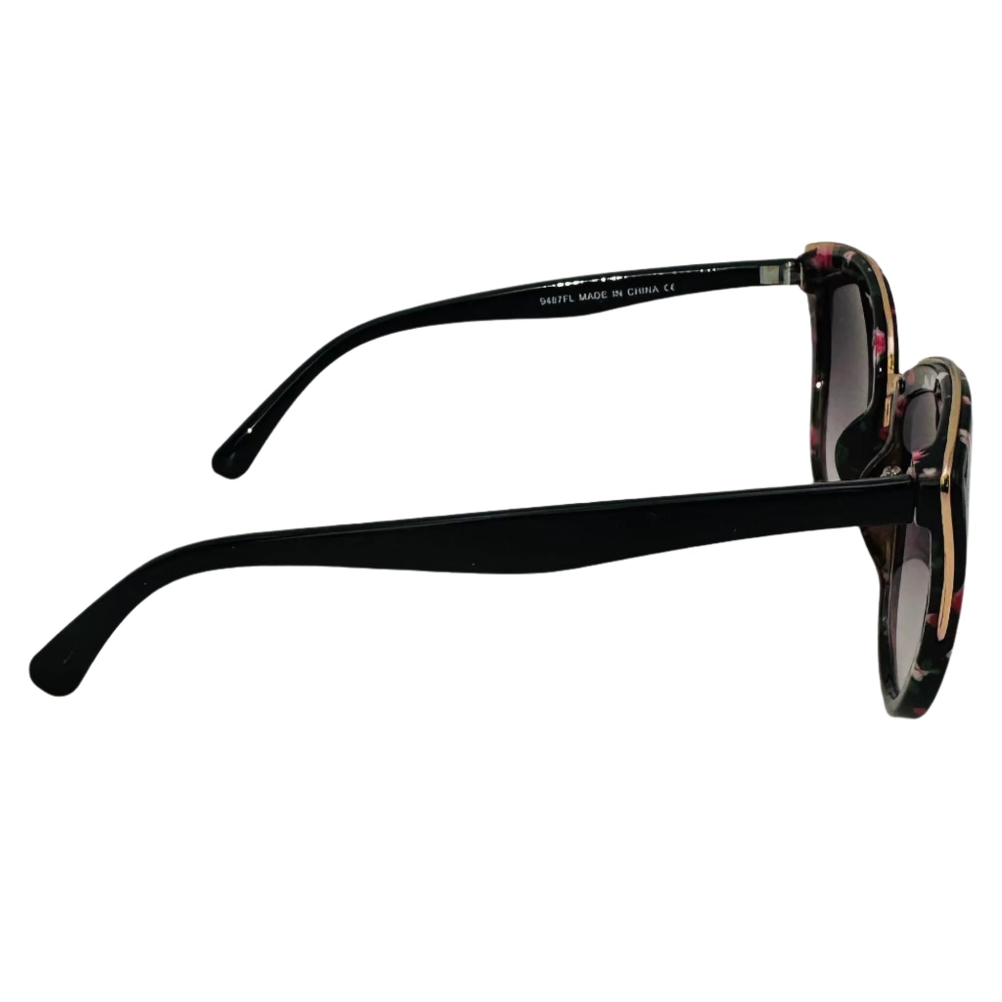 Pink & Black Floral Cateye Sunglasses