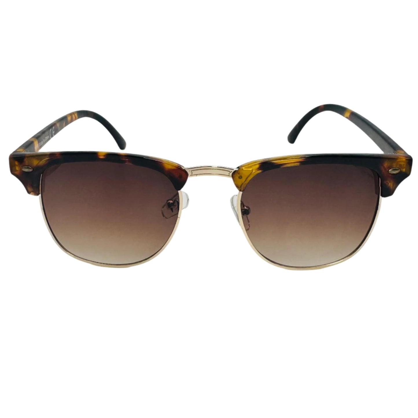 Tortoise/Brown Browline Semi-Rimles Sunglasses
