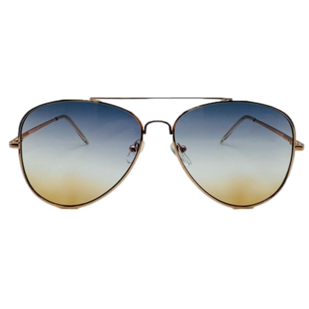 Blue/Tan Lens Aviator Sunglasses