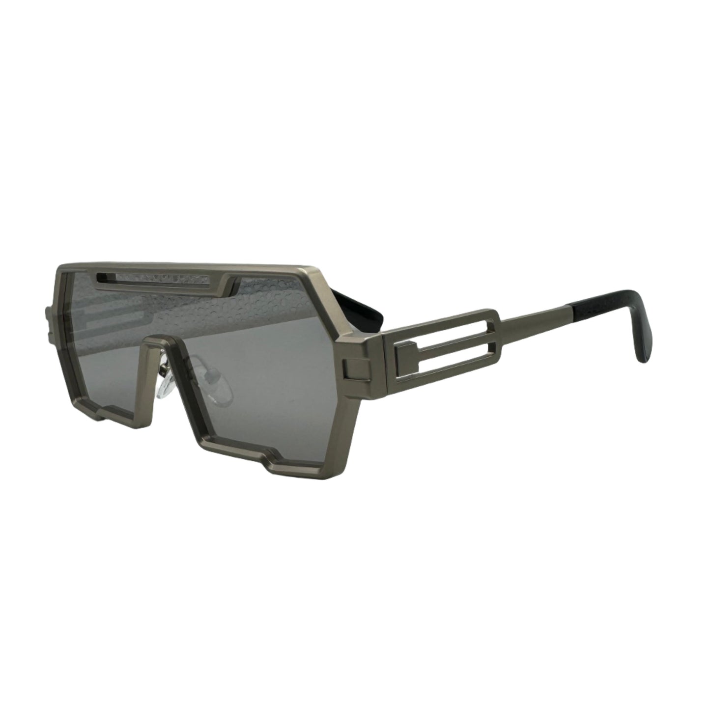 Silver Mirror Lens Flat Top Sunglasses