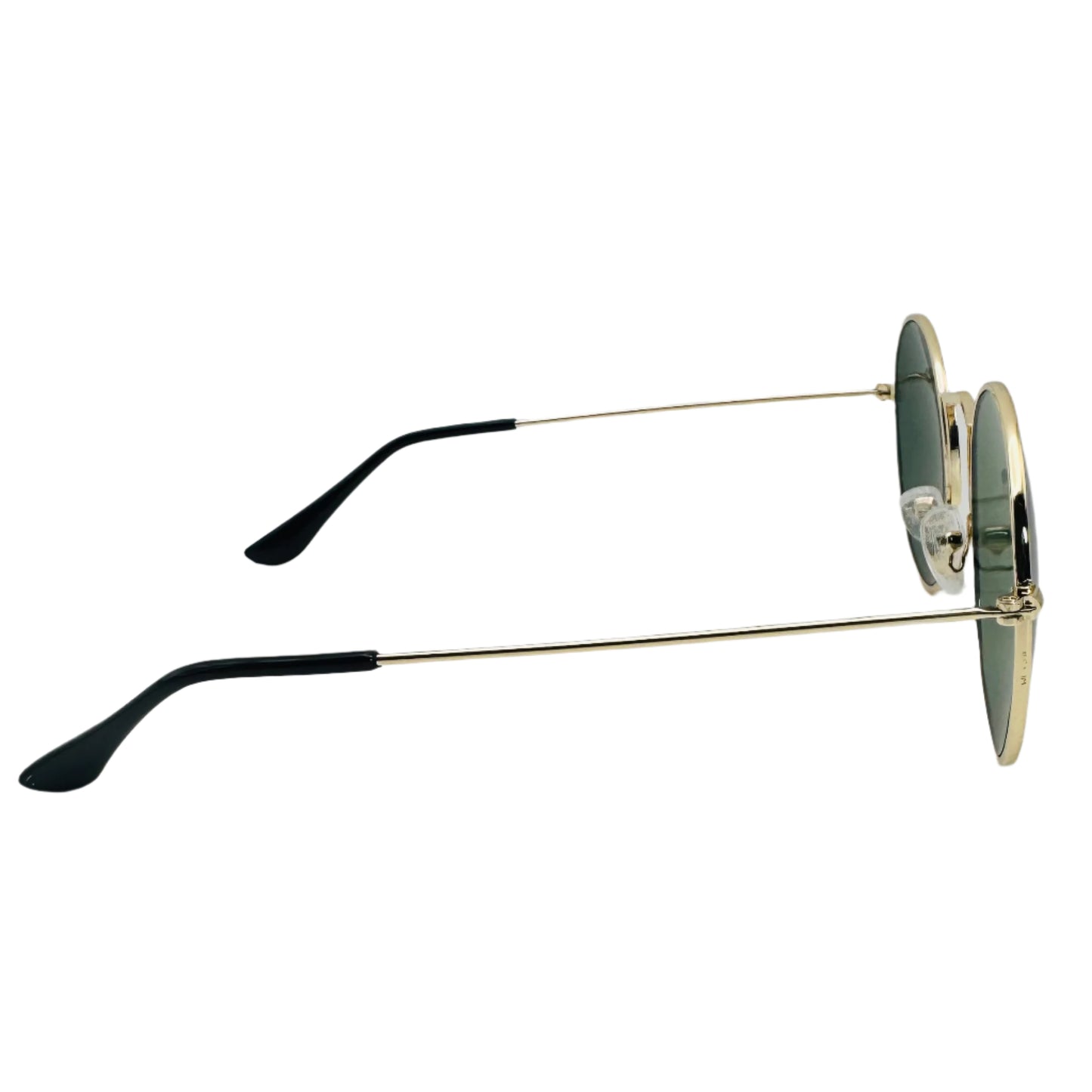Green Lens Retro Circle Sunglasses with Unique Nose Bridge