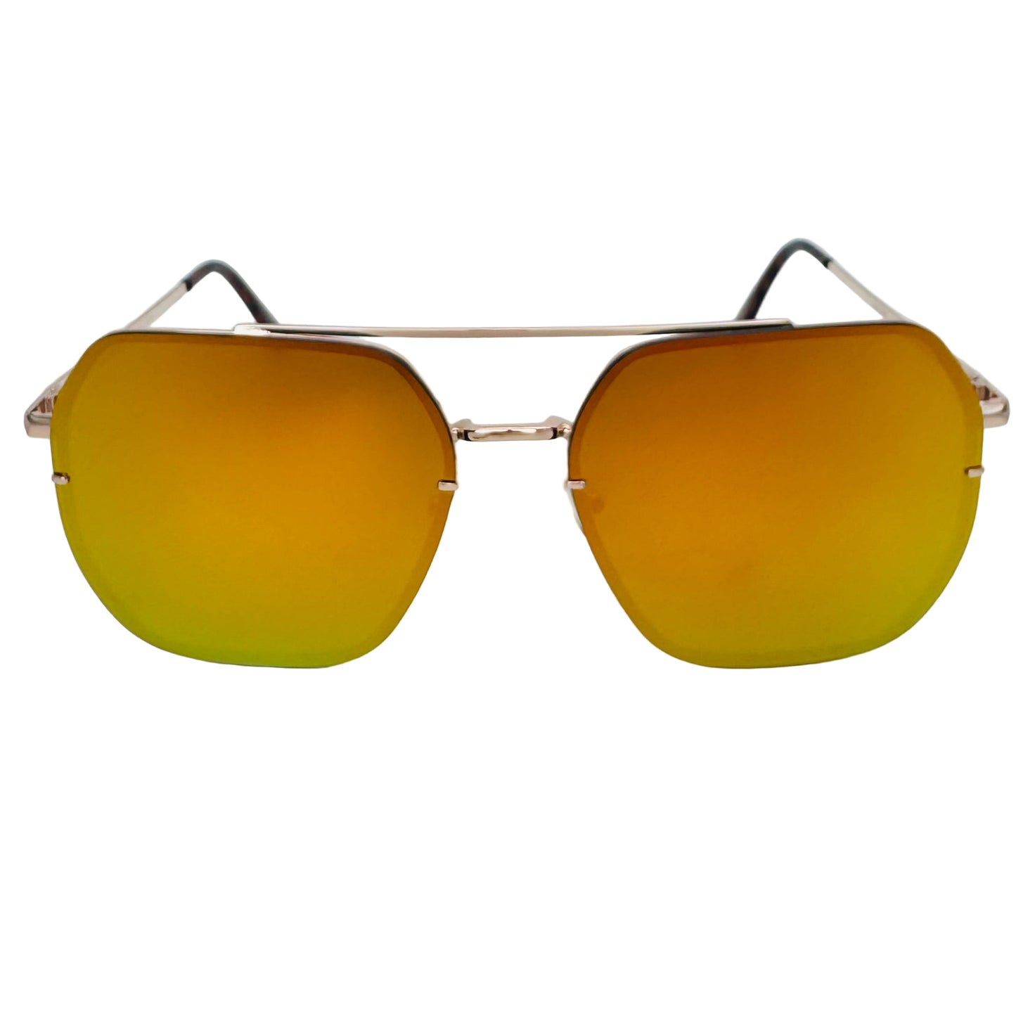 7046 | The Lucent - Geometric Rimless Sunglasses with Mirrored Lenses