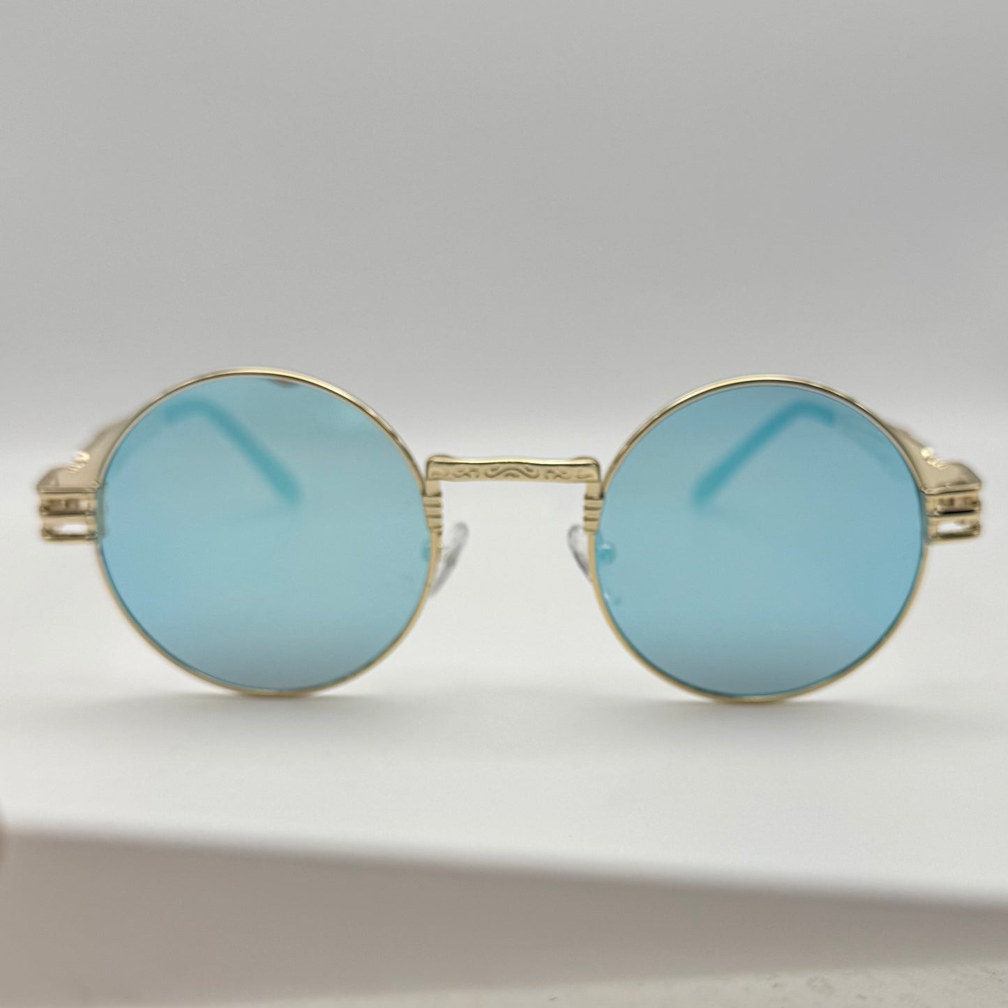 6146 | Round Steampunk Sunglasses with Spring Accents