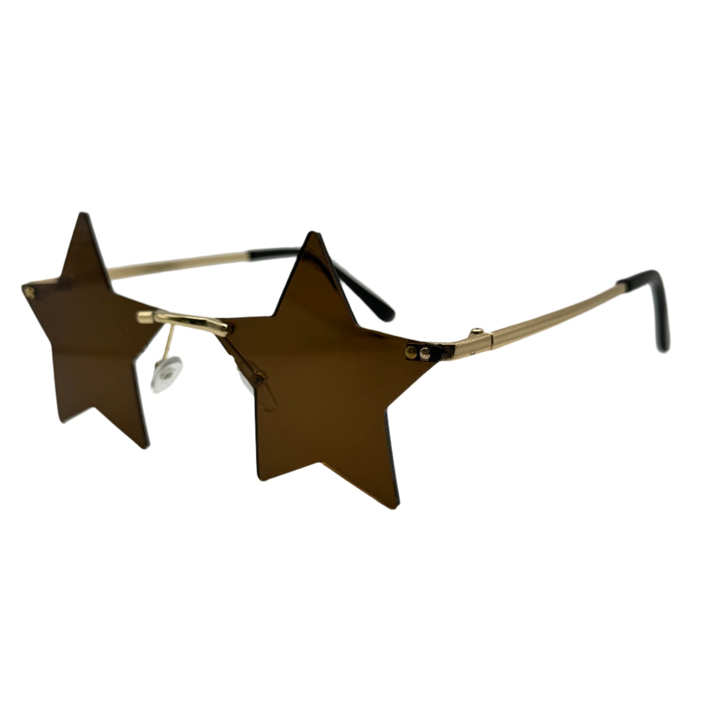Brown Rimless Star Sunglasses