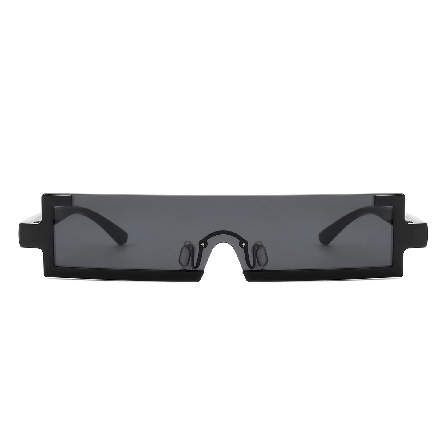 Black Rectangle Slim Sunglasses