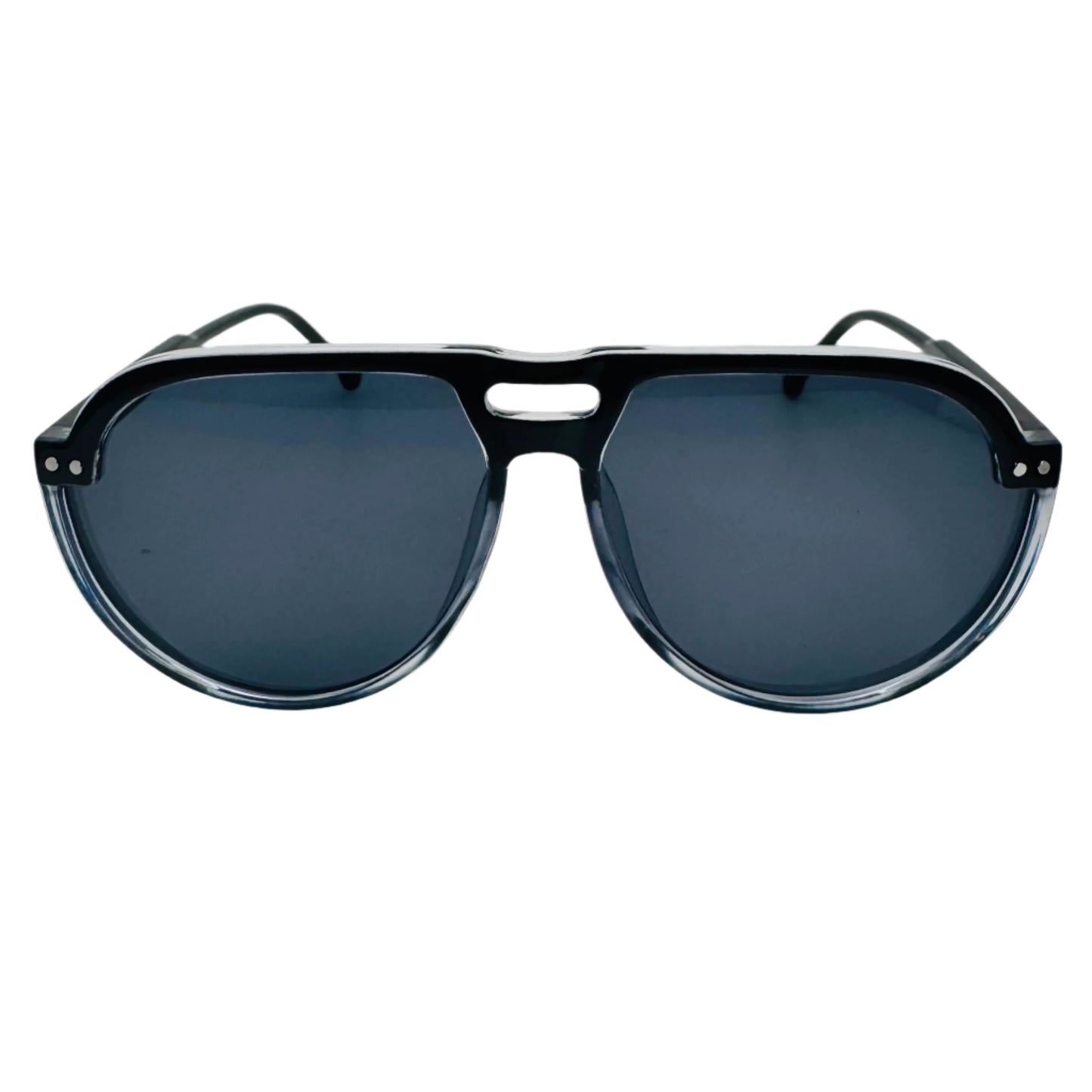 Black Aviator Sunglasses with Semi Round Lenses