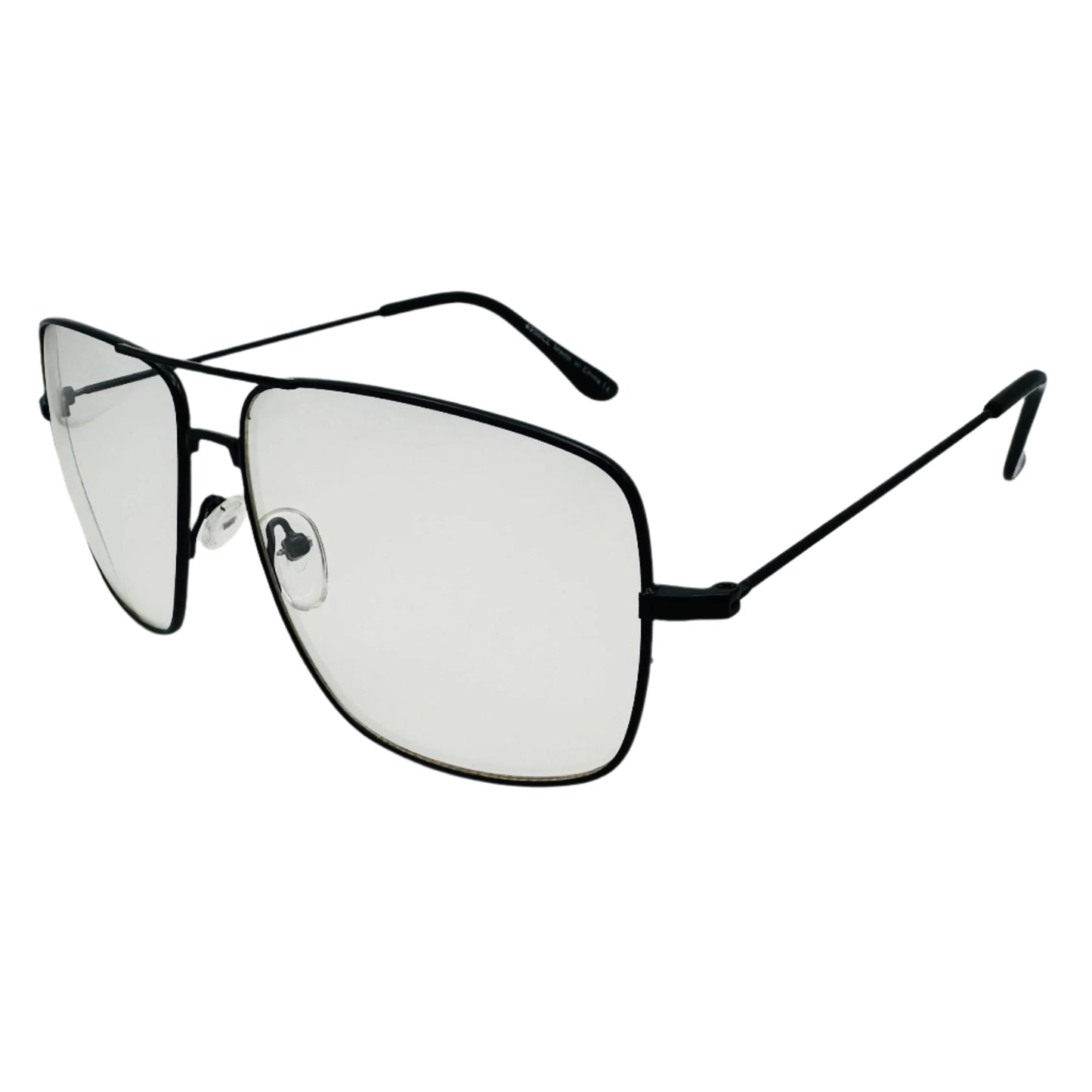Black Clear Lens Square Glasses - Non Prescription