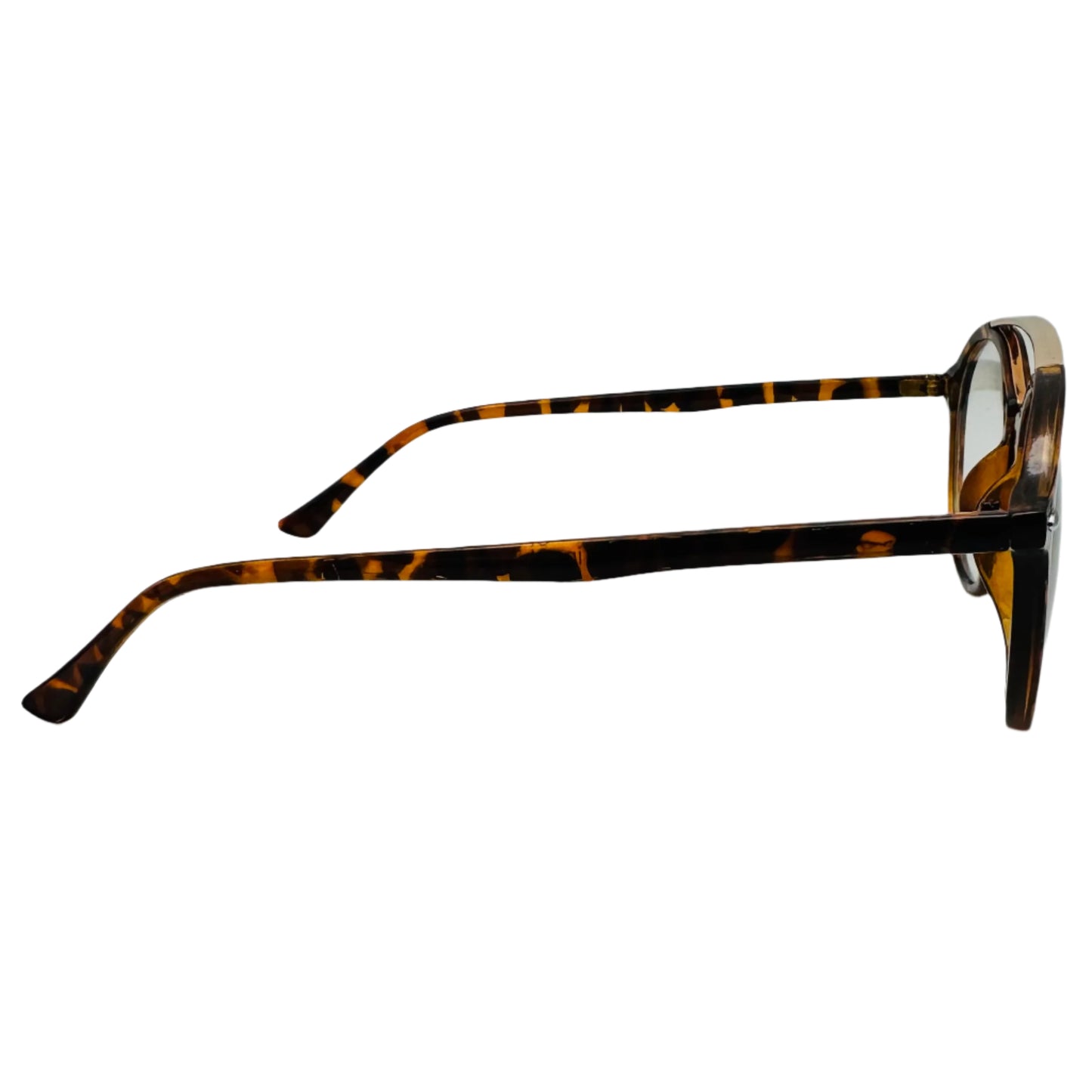 Tortoise/Gold Round Clear Lens Nerd Glasses - Non Prescription