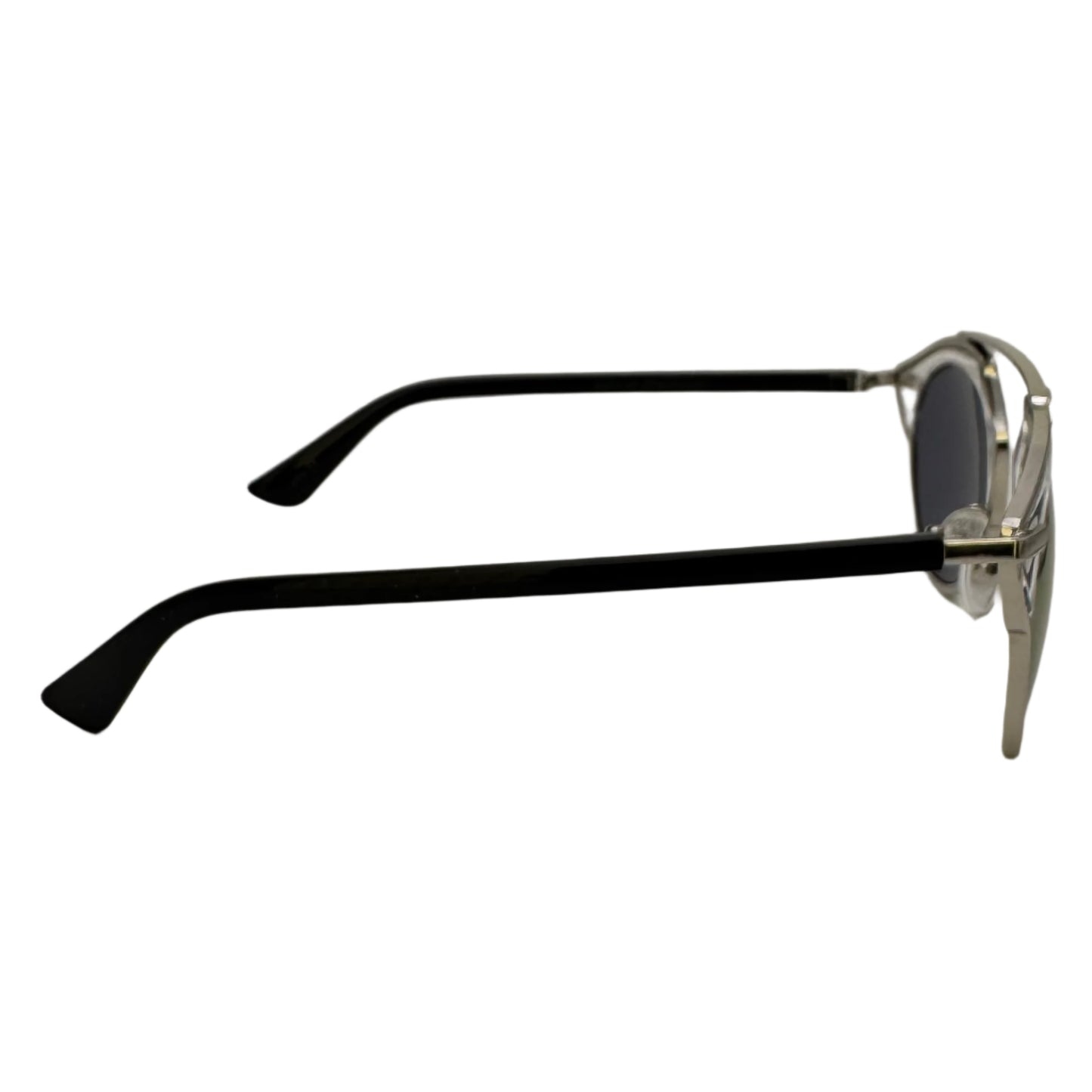 Purple Mirror Round Sunglasses with Brow Bar