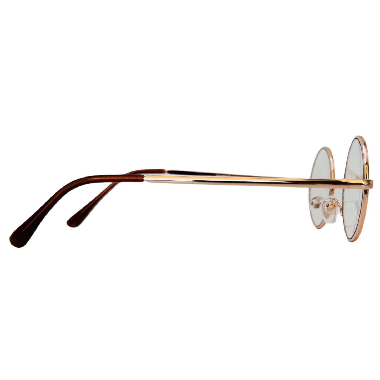 Gold Clear Lens Non-Prescription Circle Glasses