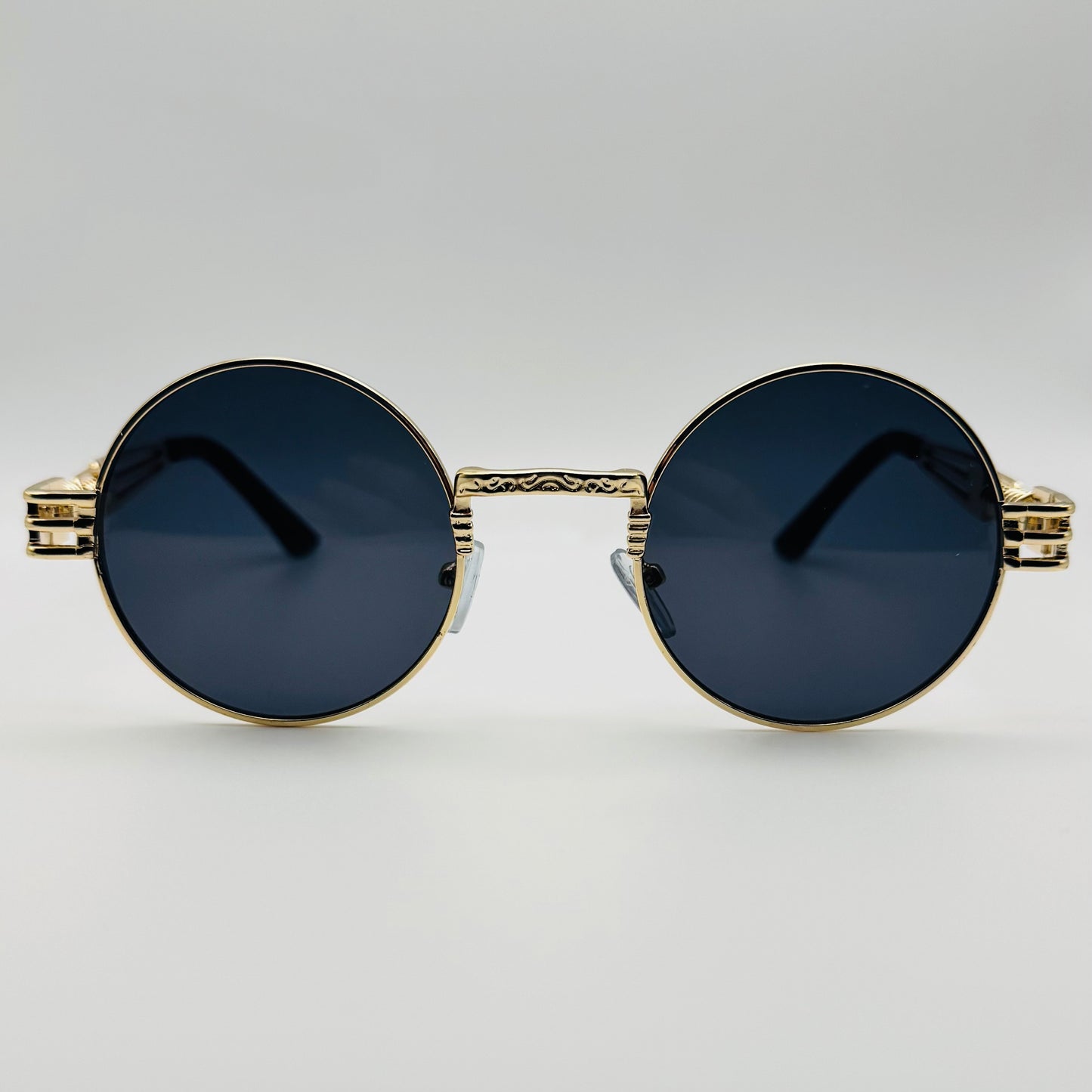 6146 | Round Steampunk Sunglasses with Spring Accents