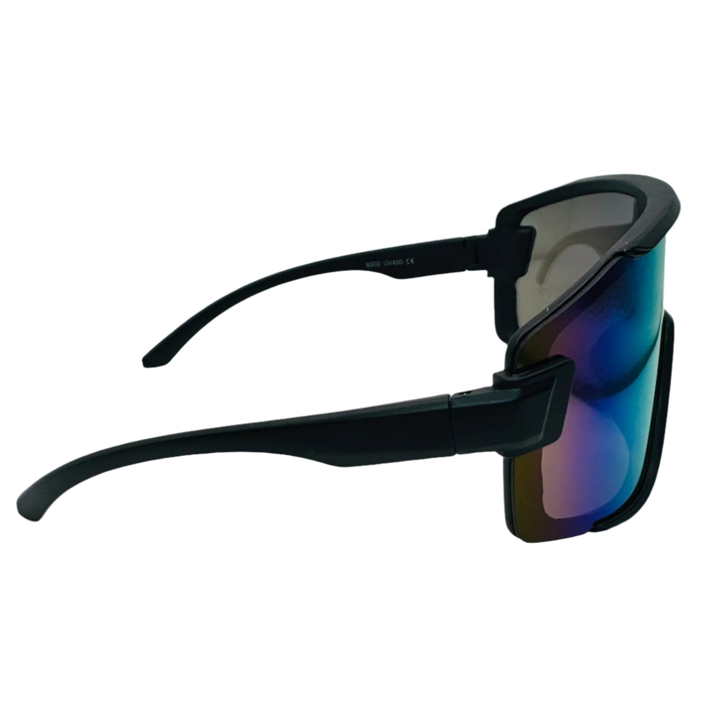 Blue Mirror Sport Wrap Sunglasses