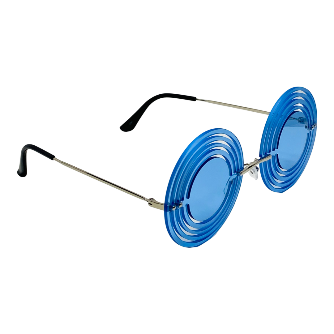 Blue Round Novelty Sunglasses