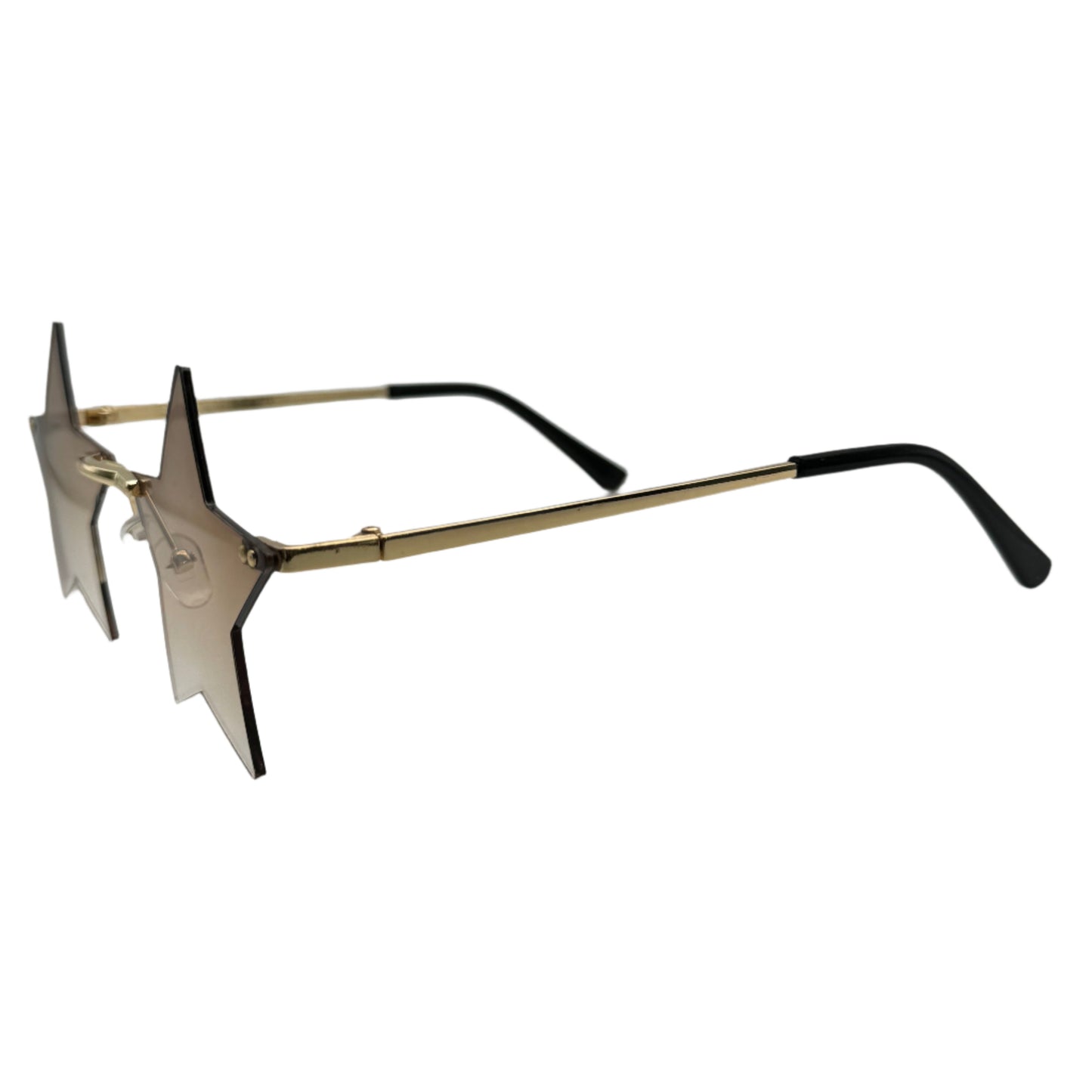 Brown Rimless Star Sunglasses