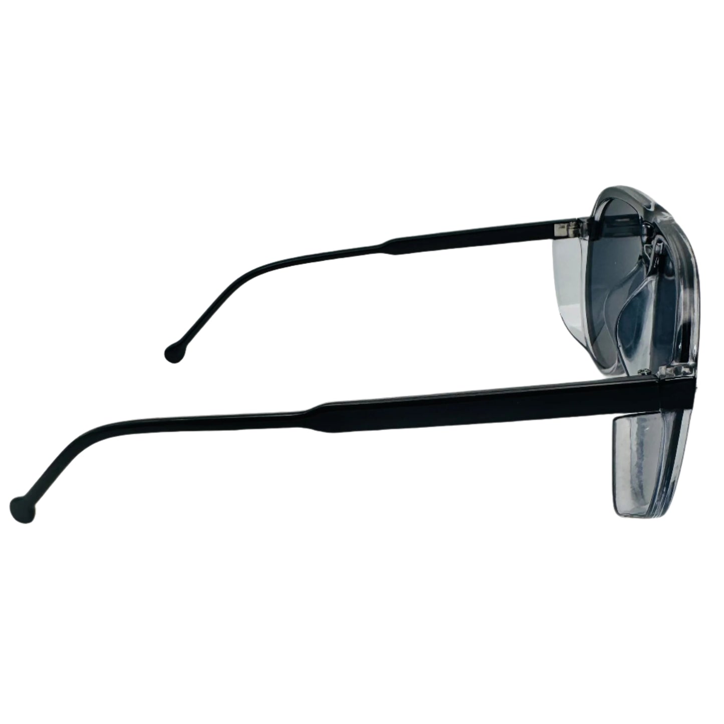 Black Aviator Sunglasses with Semi Round Lenses