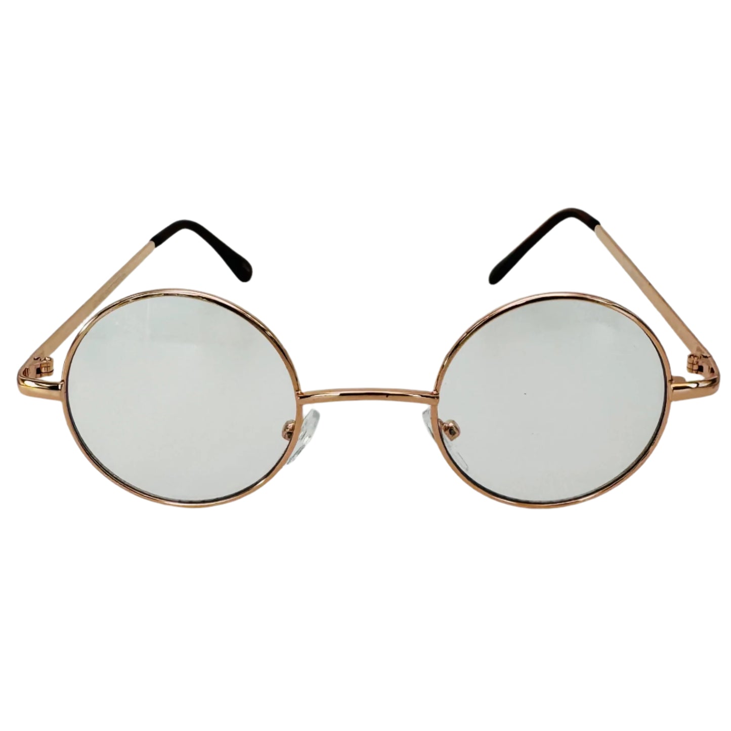 Gold Clear Lens Non-Prescription Circle Glasses