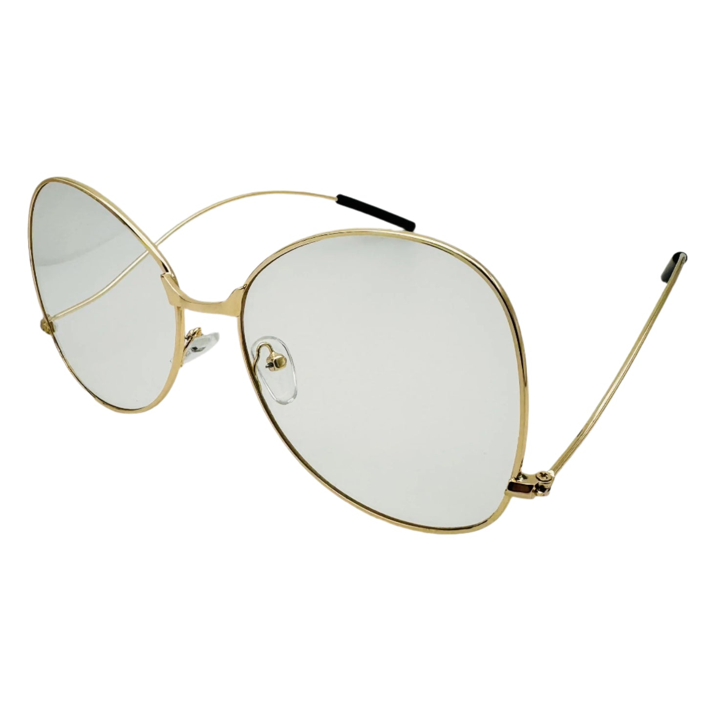 Gold Butterfly Lens Clear Lens Glasses - Non Prescription