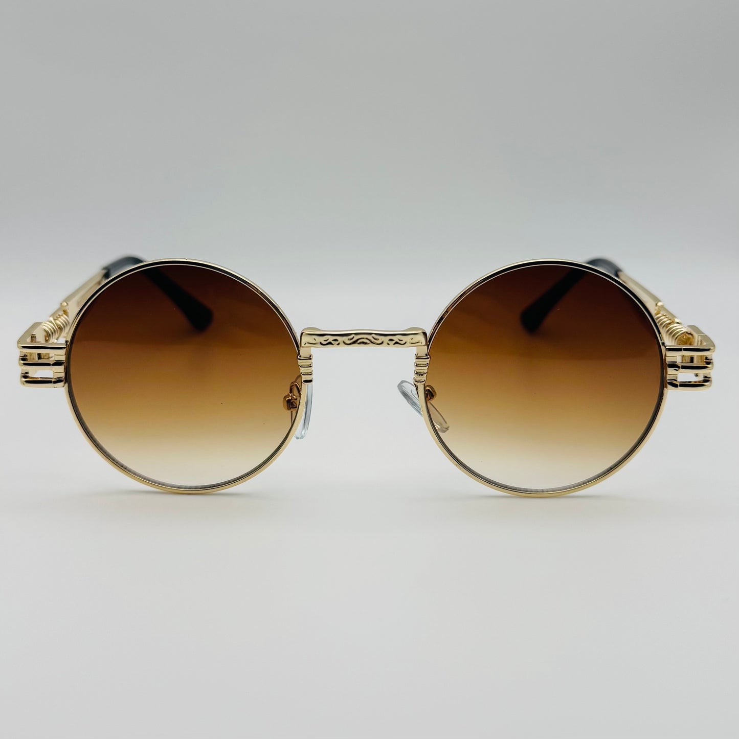 6146 | Round Steampunk Sunglasses with Spring Accents