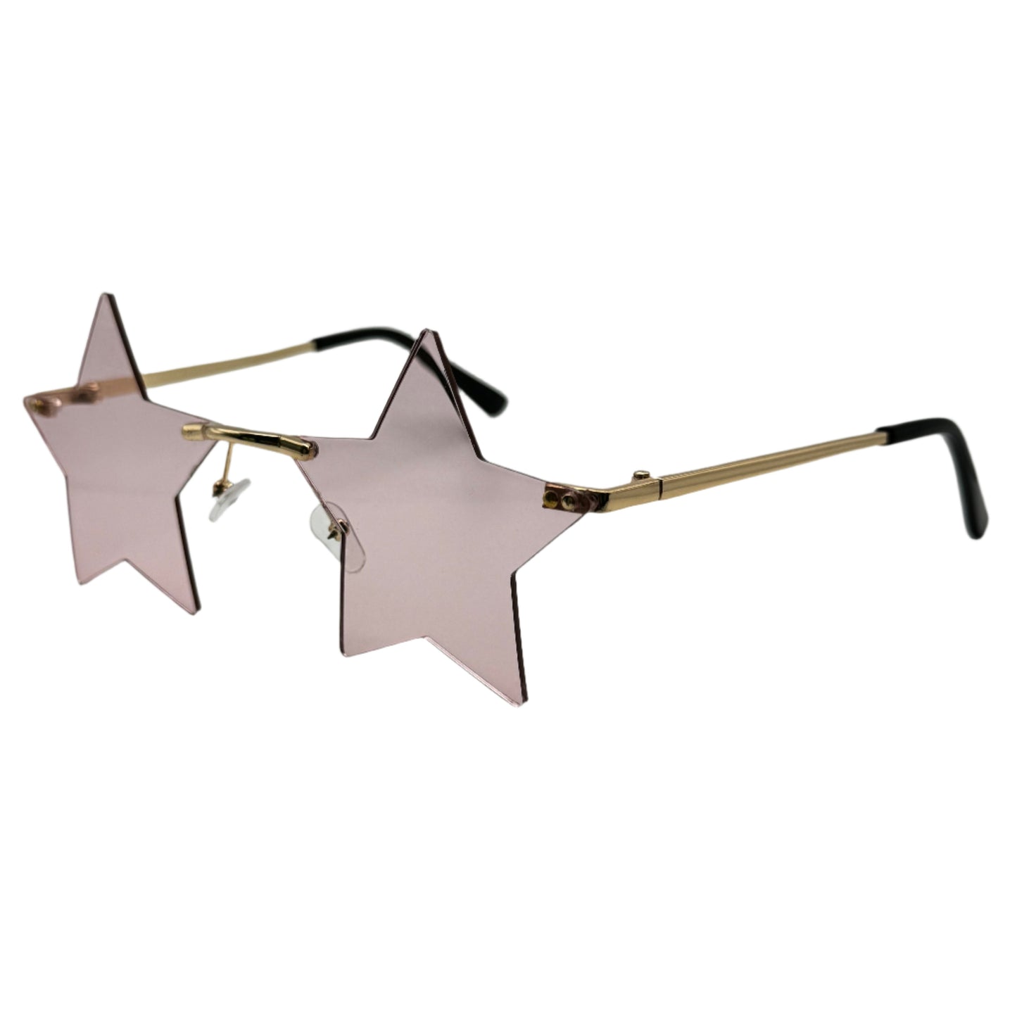 Pink Rimless Star Sunglasses
