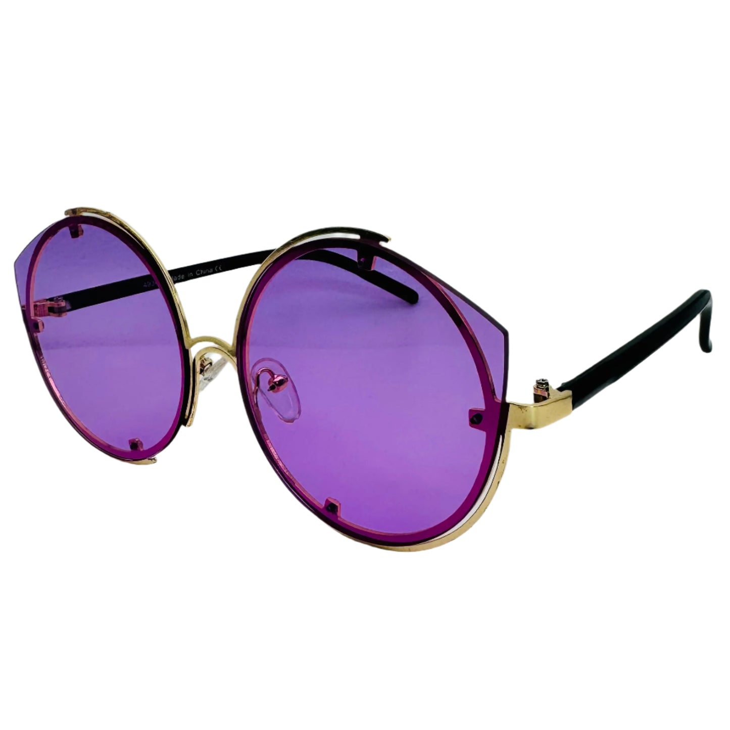 Hot Pink Rimless Luxe Circle Sunglasses