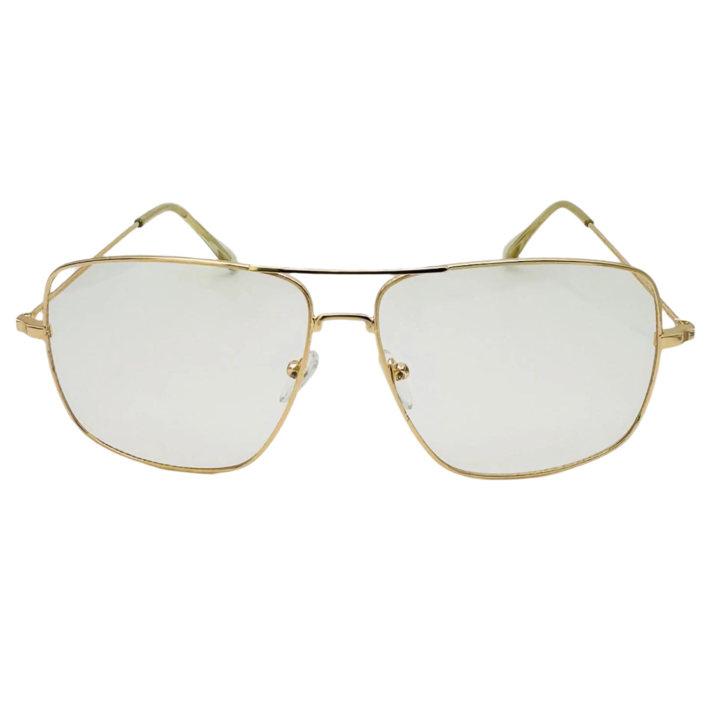 Gold Clear Lens Square Glasses - Non Prescription