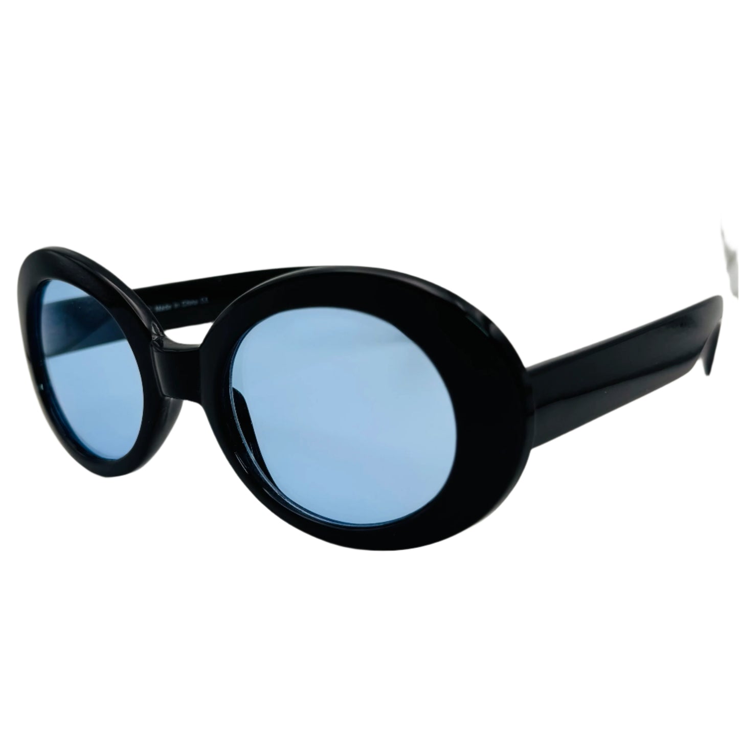 Black/Blue Oval Lens Clout Sunglasses