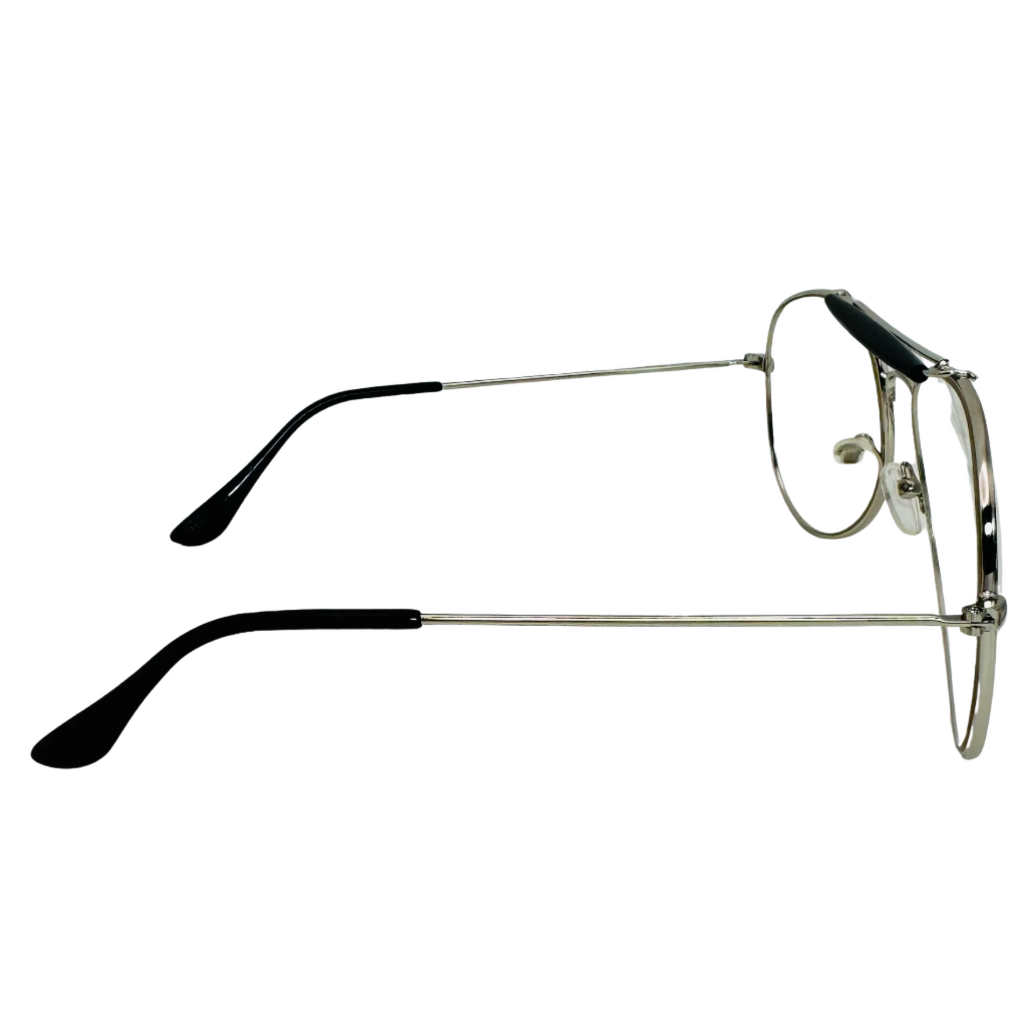 Silver Aviator Clear Lens Glasses - Non Prescription