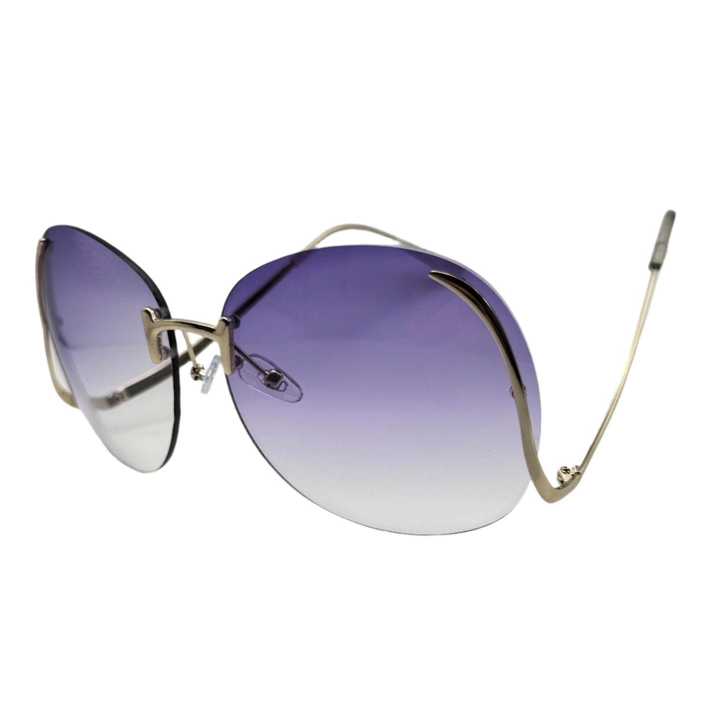 Purple RImless Butterfly Lens Sunglasses