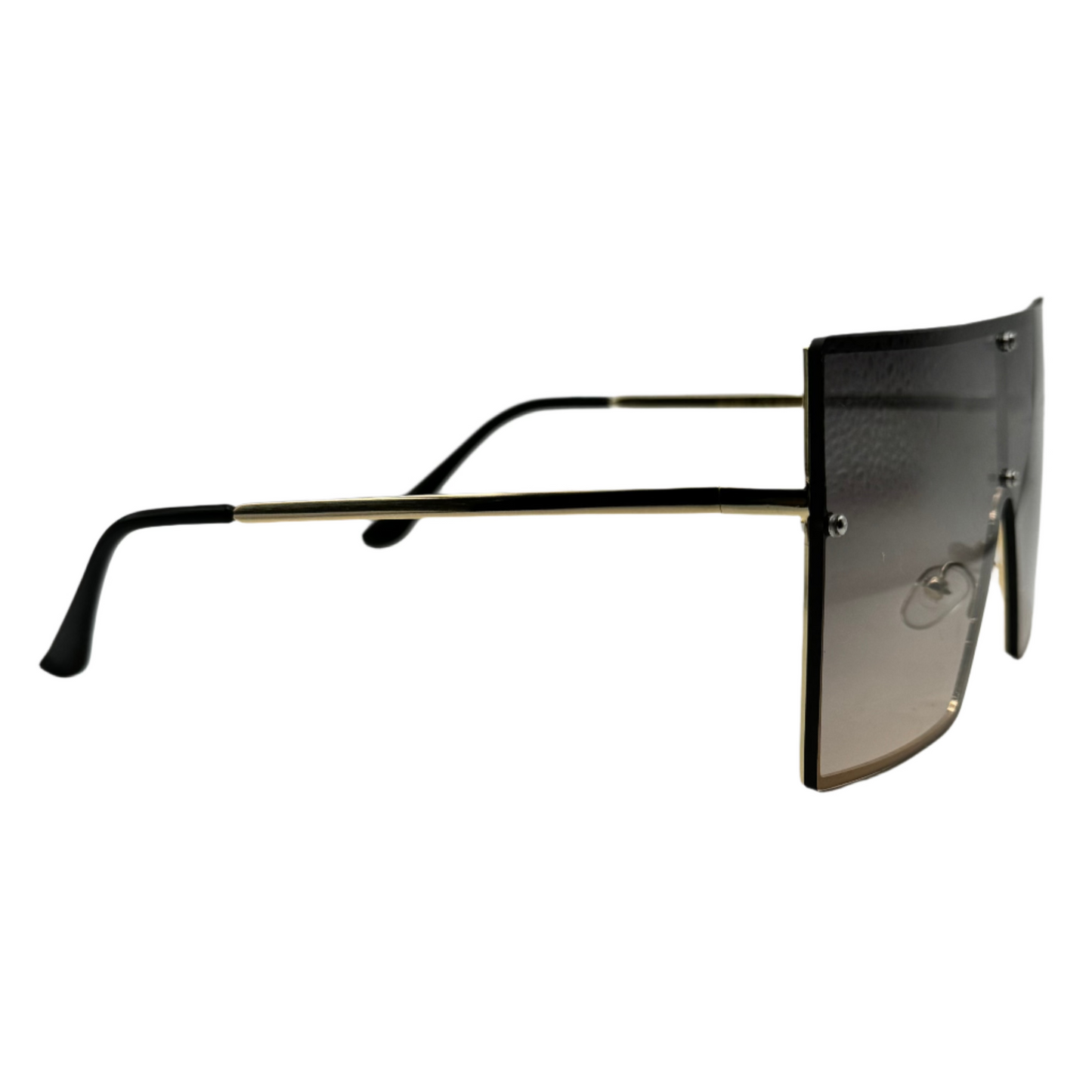 Black Rimless Large Square Sunglasses