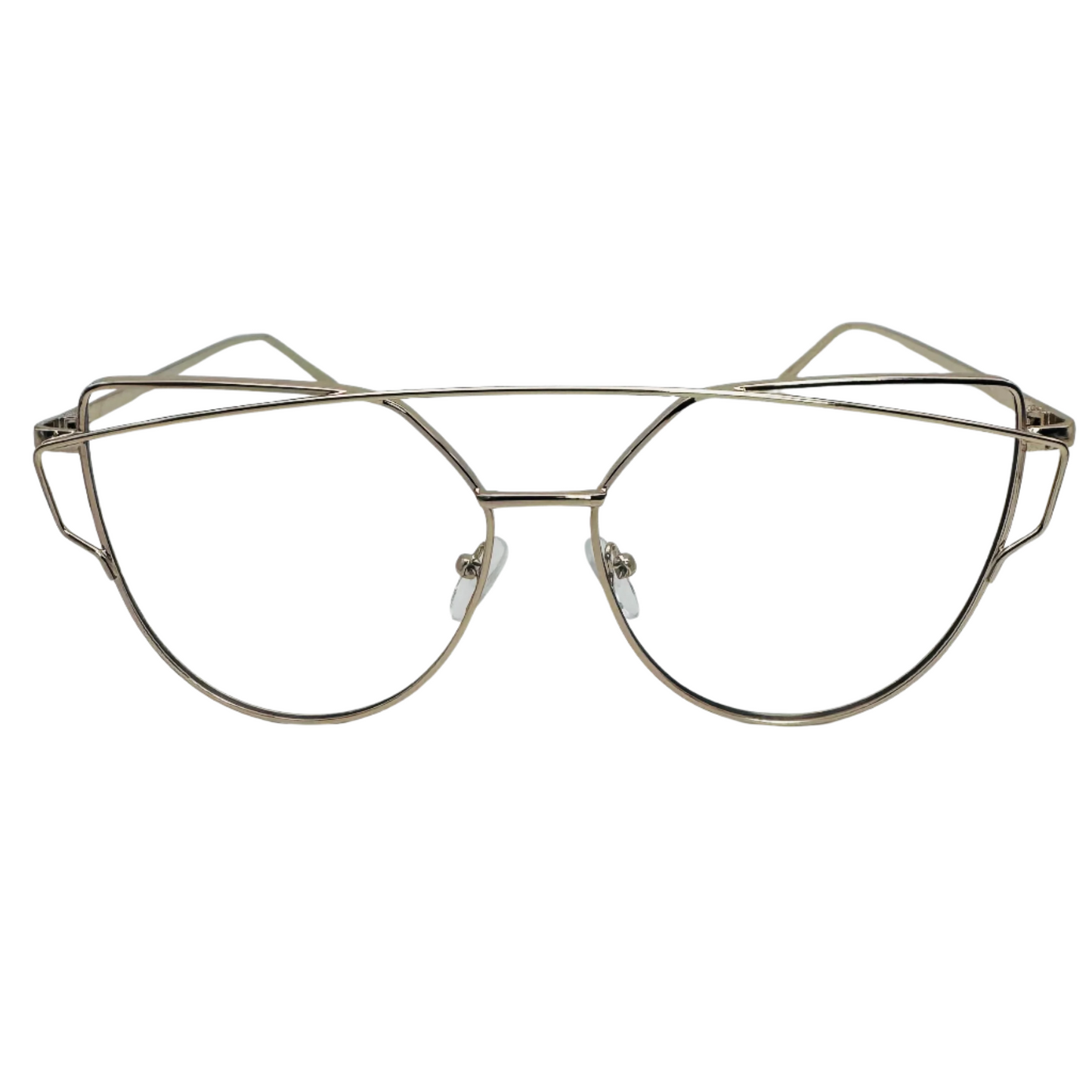 Gold Clear Lens Cateye Glasses - Non Prescription