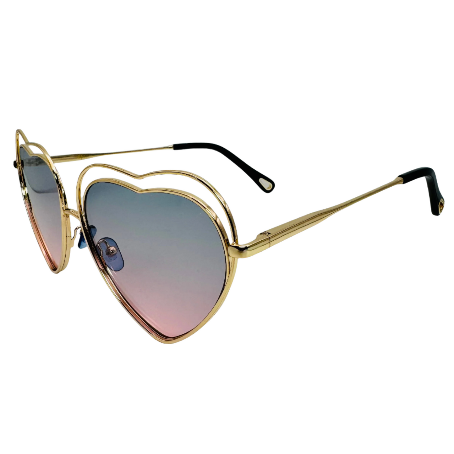 Blue/Red Heart Sunglasses