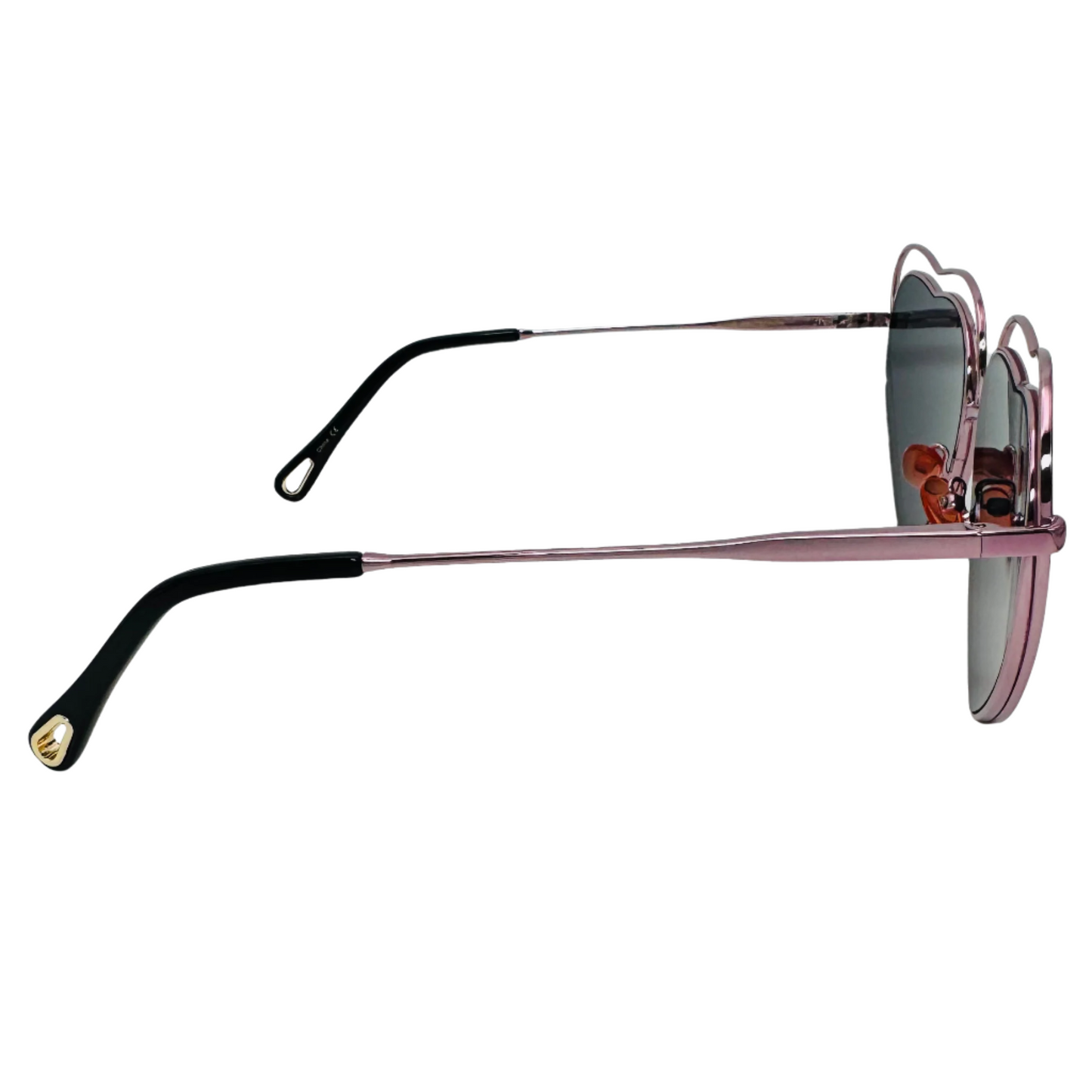 Black Lens/Pink Frame Heart Sunglasses