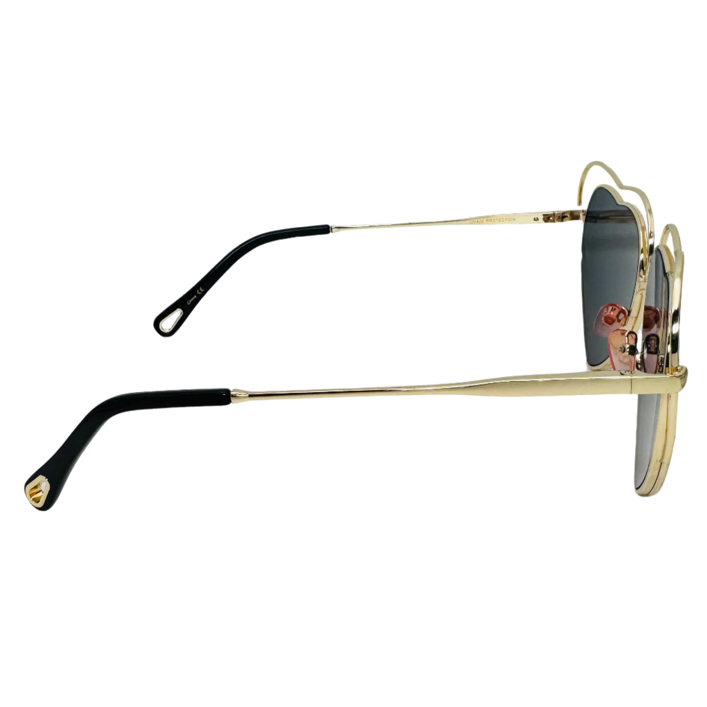 Black Lens/Pink Frame Heart Sunglasses