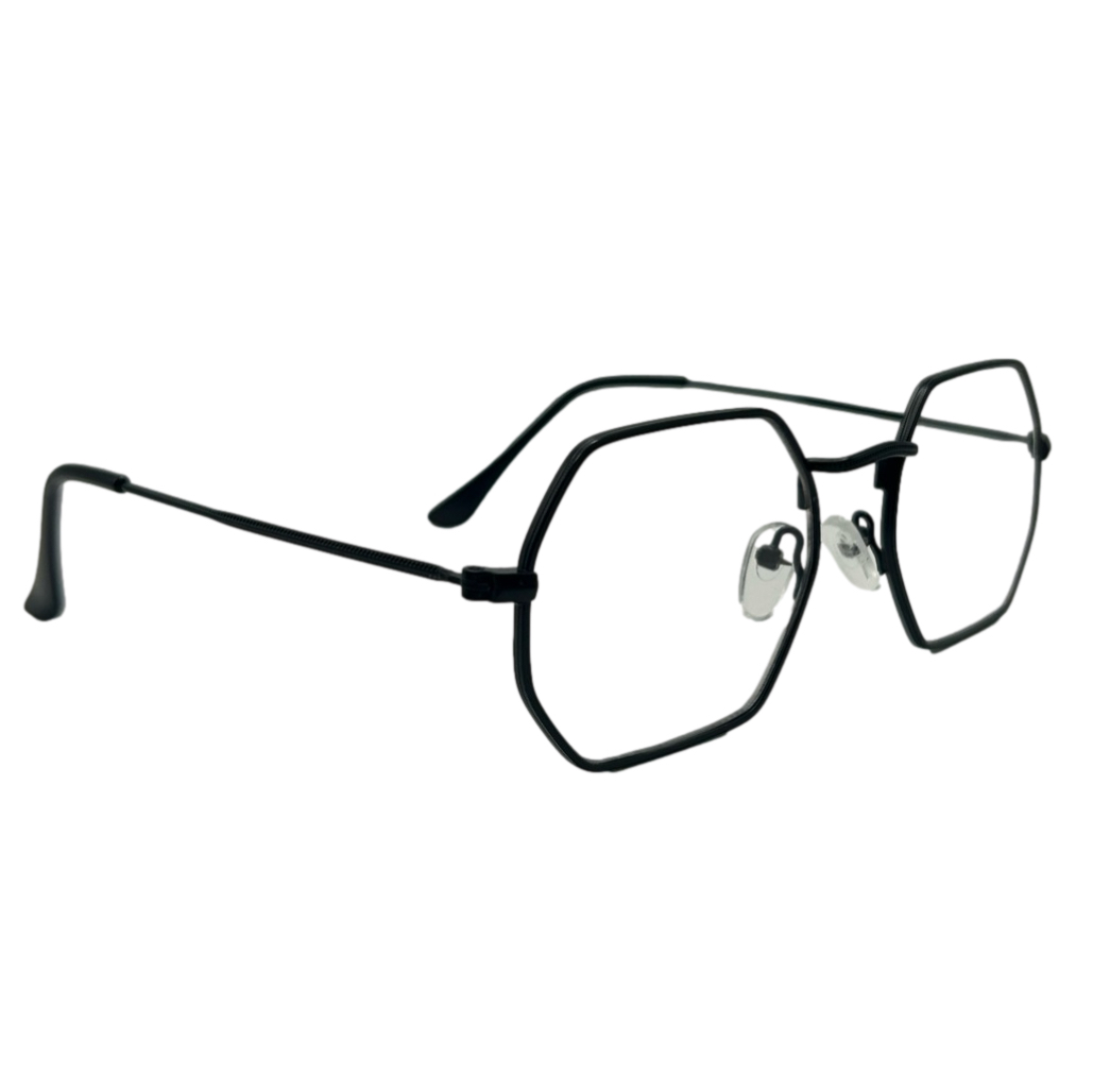 9225 (C) | Clear Lens Retro Hexagon Glasses Non-Prescription