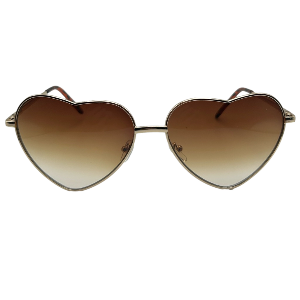 Brown Lens Heart Shaped Sunglasses