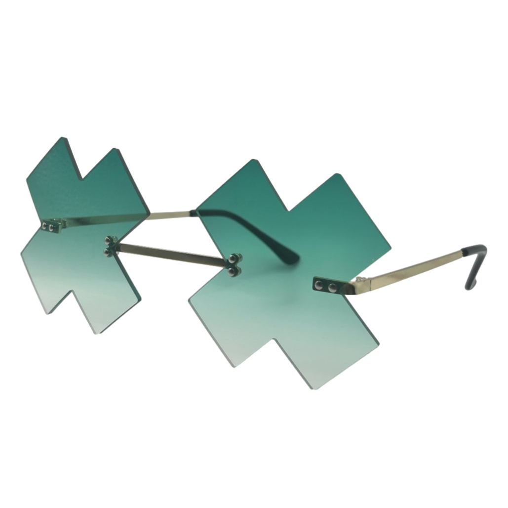 Green X Novelty Sunglasses