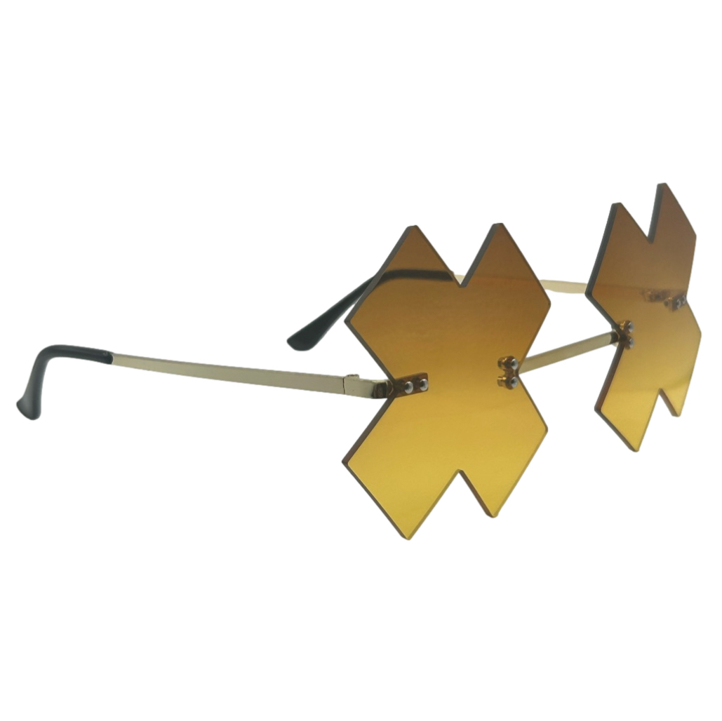 Yellow/Orange X Novelty Sunglasses