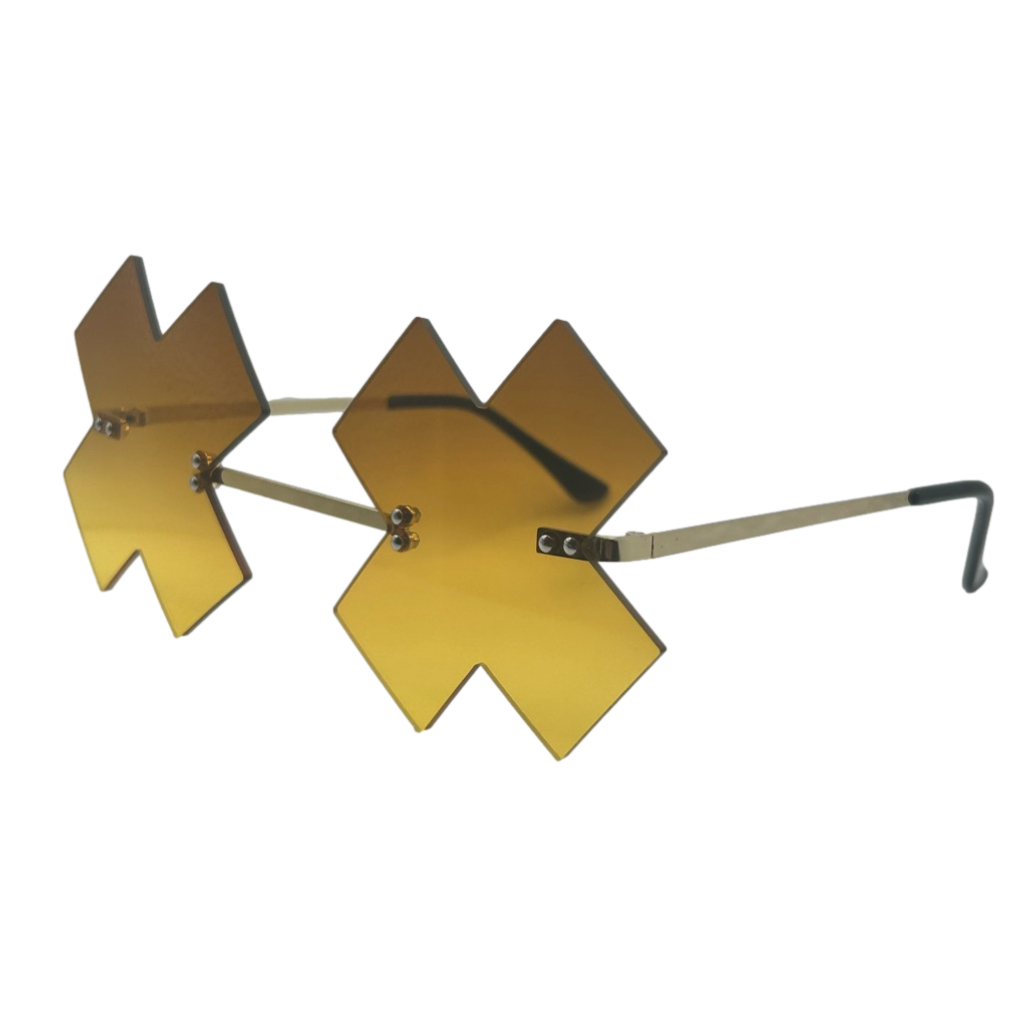 Orange/Yellow X Novelty Sunglasses
